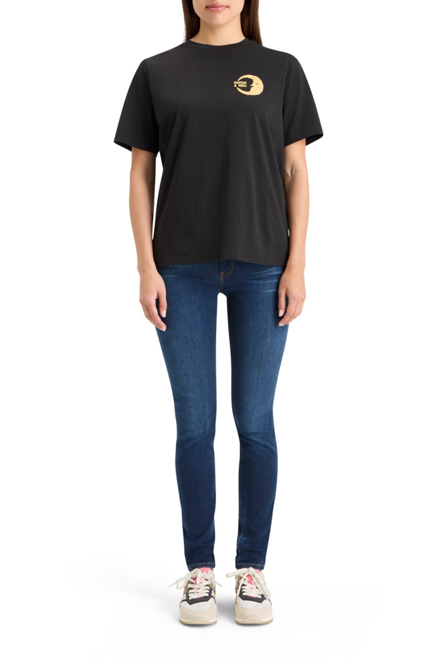 FRONT BACK FESTIVE ARTWORK RELAXED FIT T-SHIRT EVENING BLACK 3