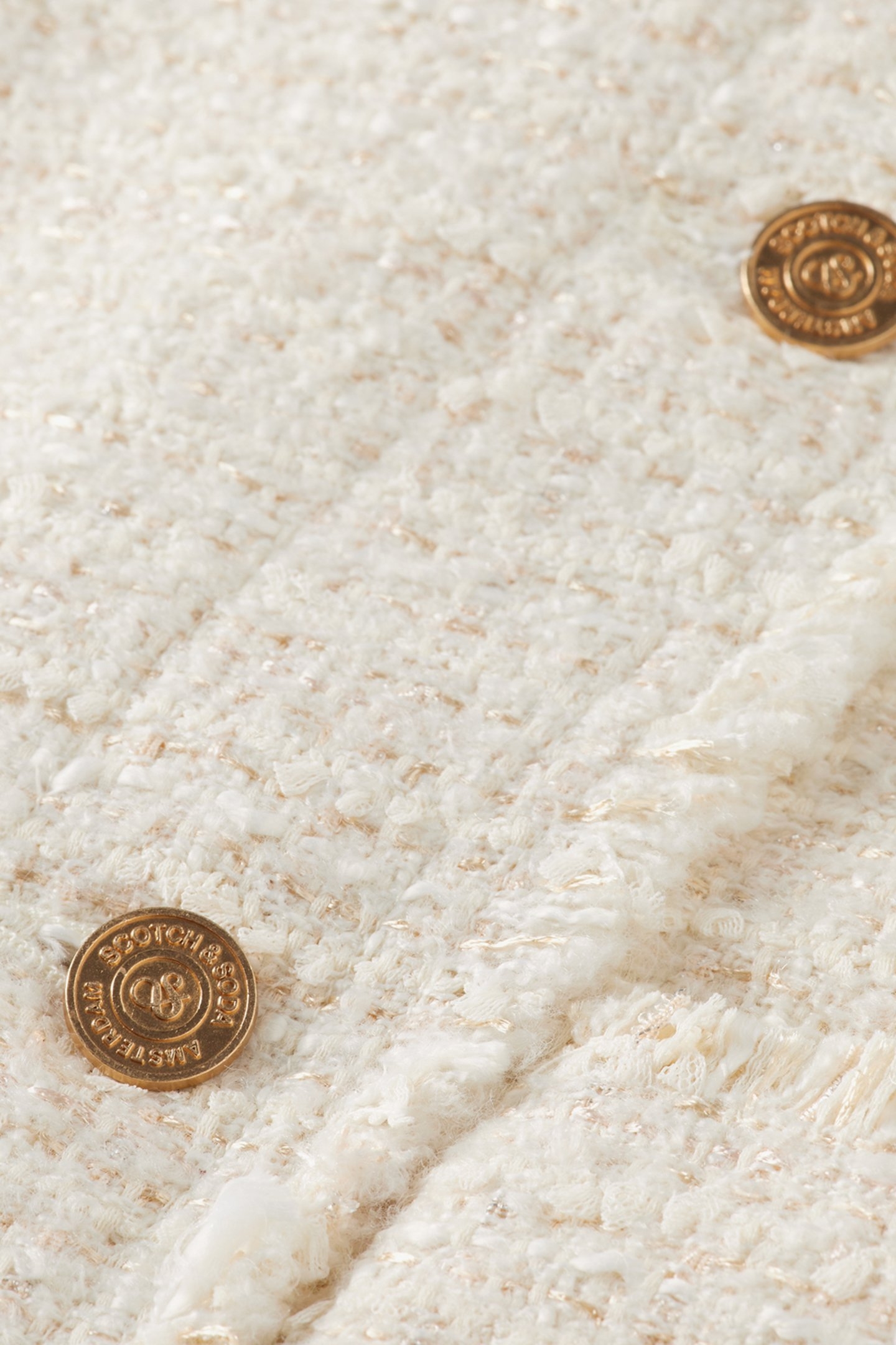 BOUCLE TWEED COLLARLESS GILET SOFT ICE MELANGE 8