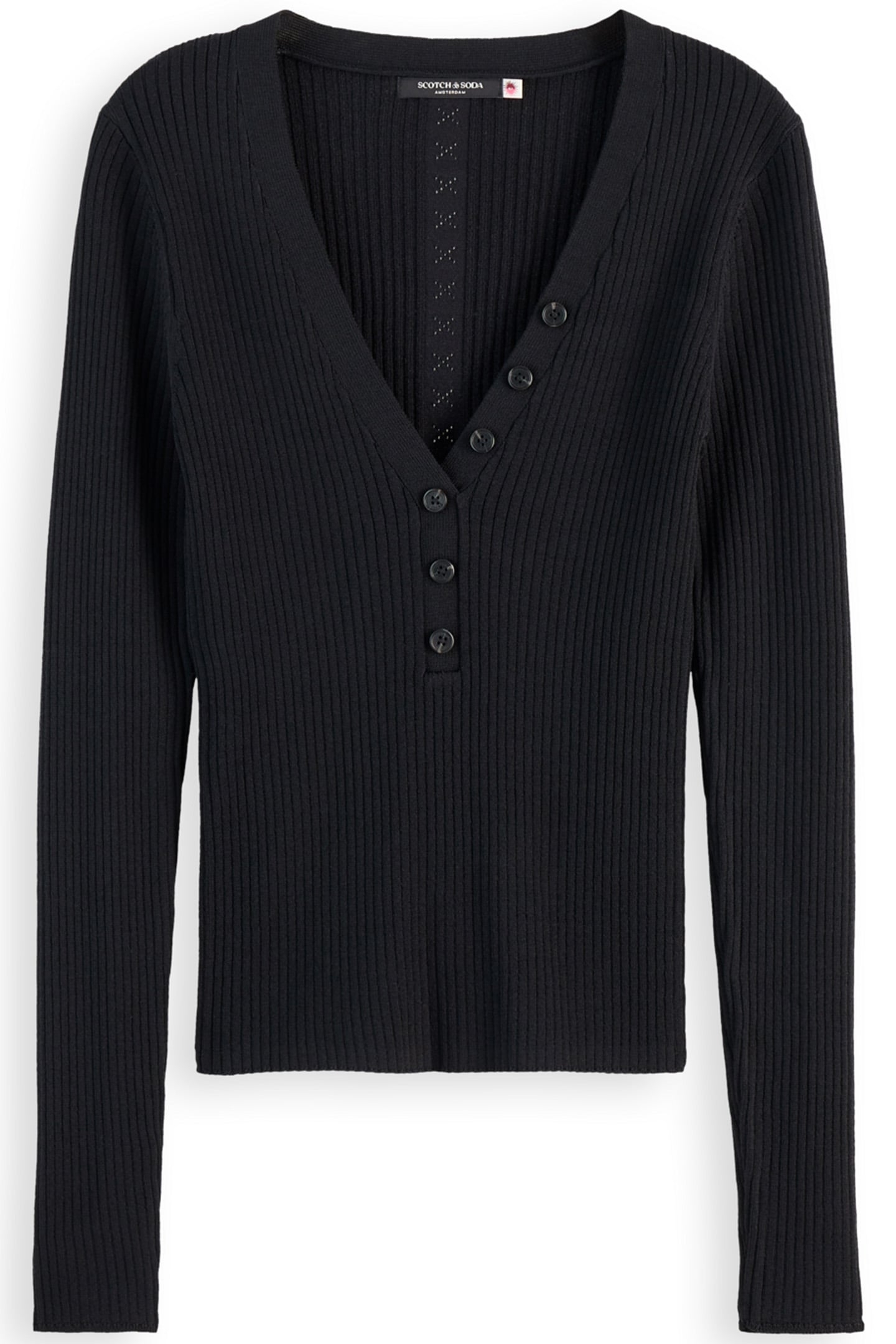 RIBBED FITTED PULLOVER EVENING BLACK 4