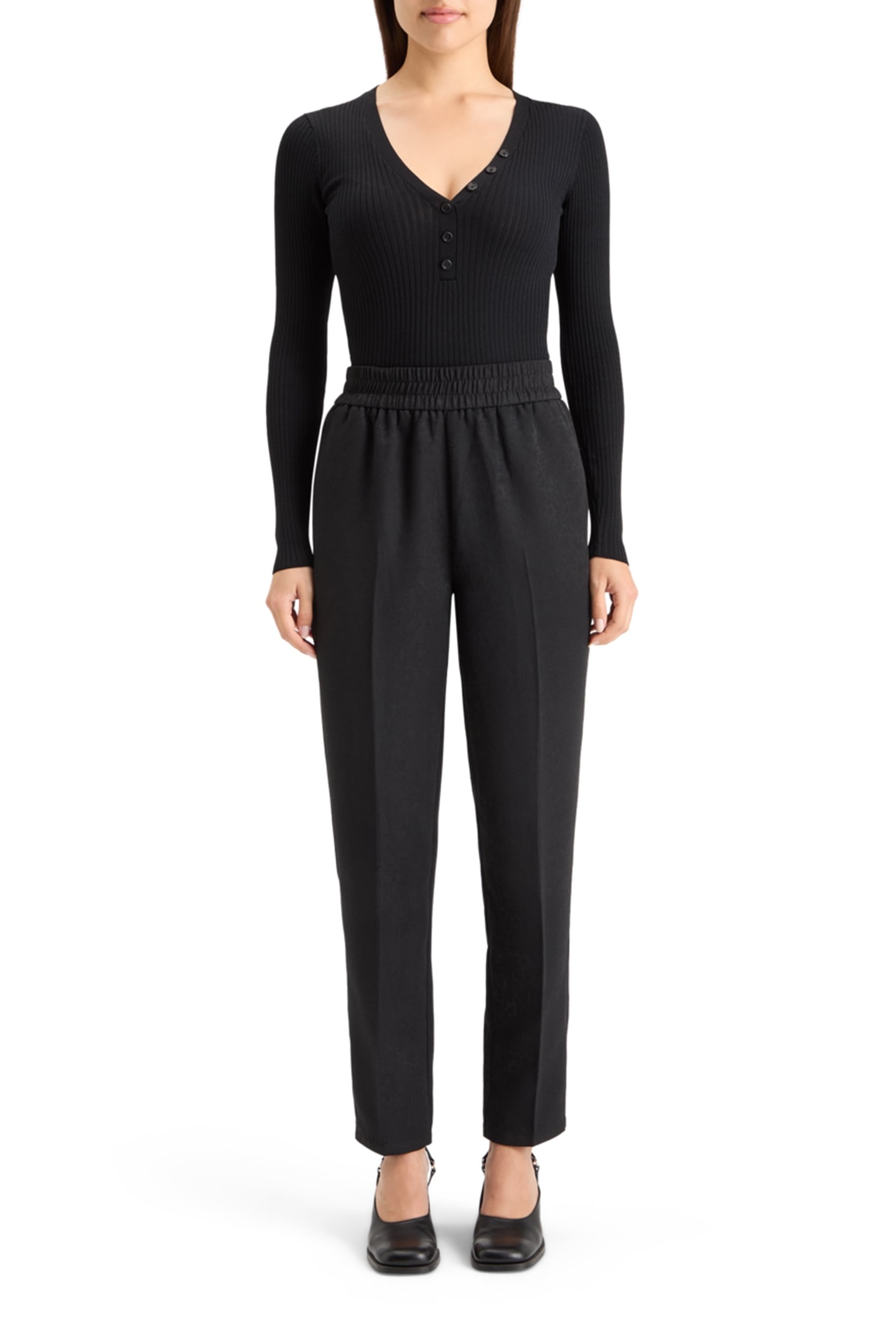 RIBBED FITTED PULLOVER EVENING BLACK 3