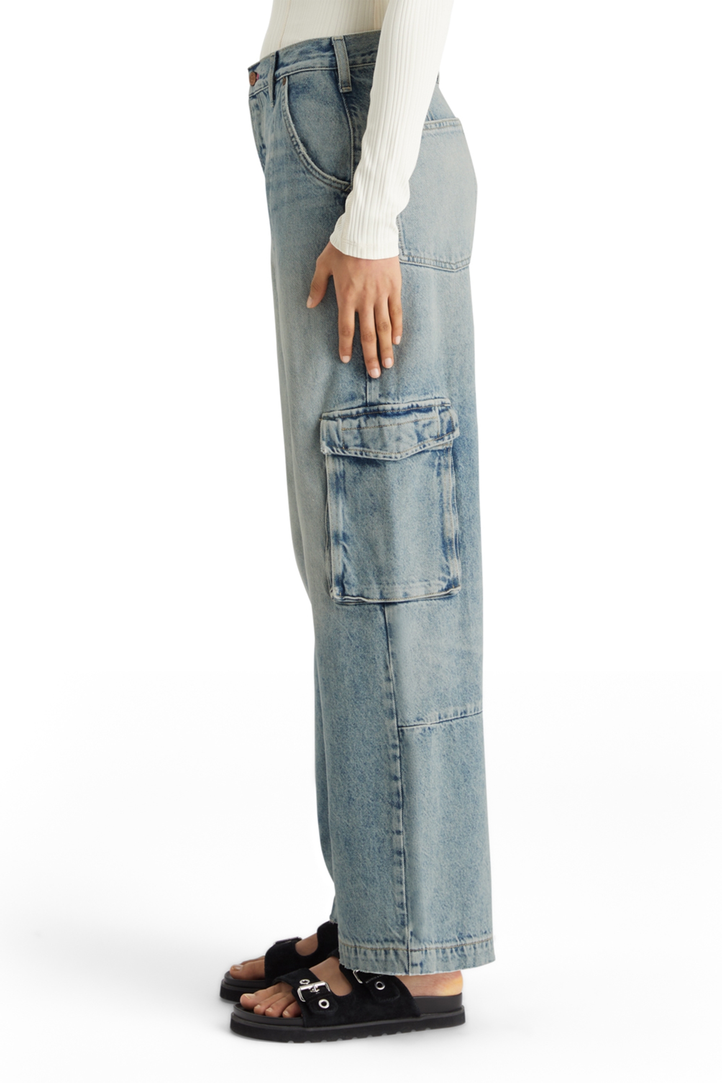 THE DEEP LOW RISE LOOSE CARGO JEANS —ROLLING ROAD 6