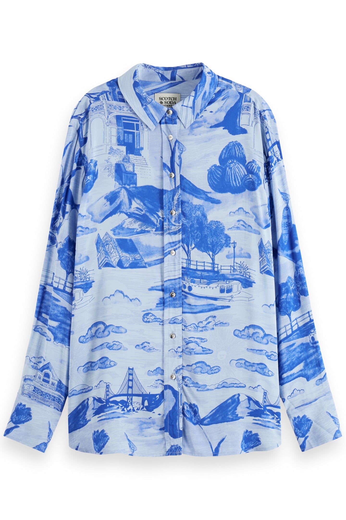 VISCOSE PRINTED RELAXED FIT SHIRT JOURNEY OF THE FREE MIND B 1