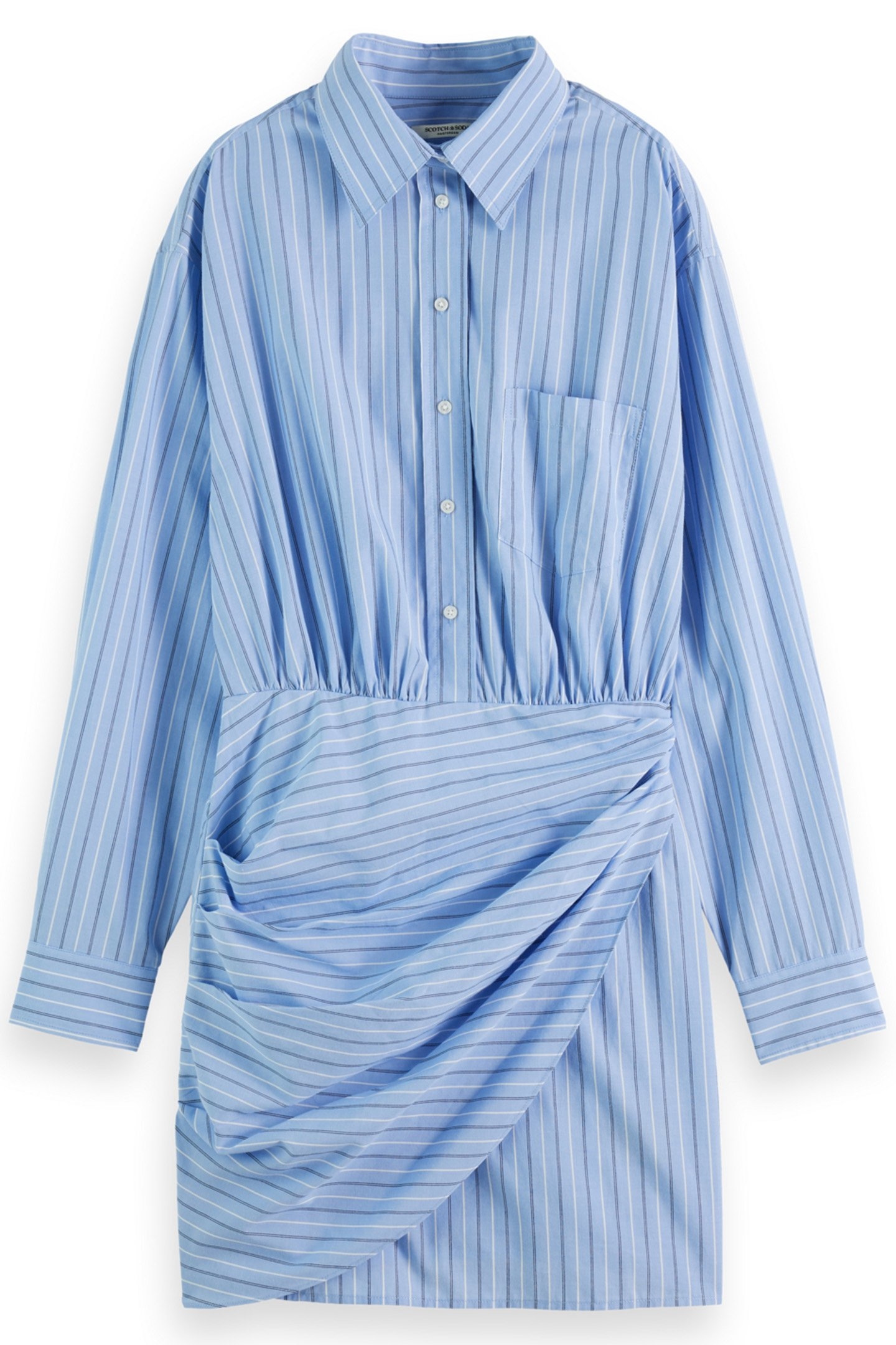 MINI POPLIN WRAP DRESS MYSTIC BLUE STRIPE 3