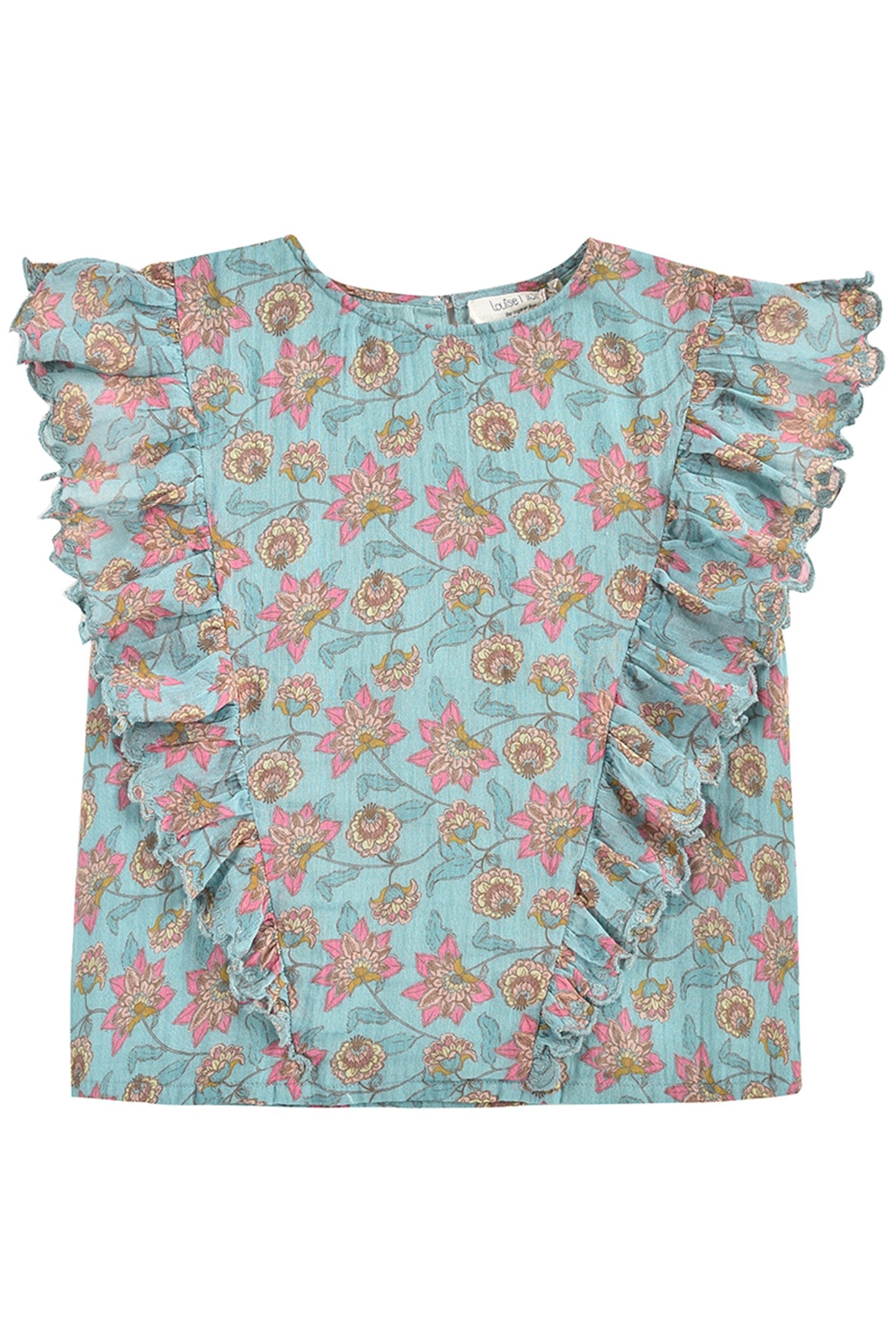BLOUSE HIJA TURQUOISE FLOWERS 2