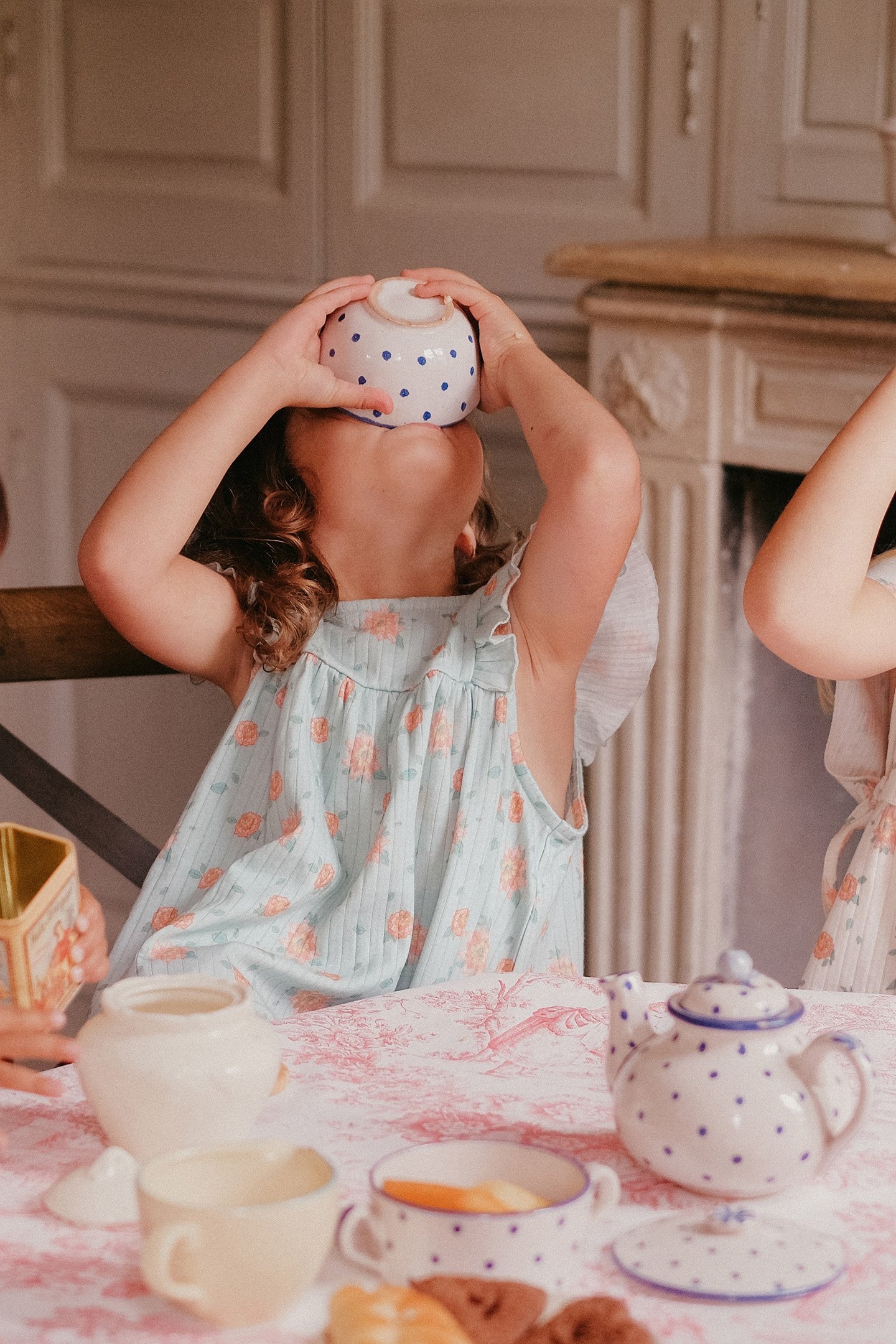 DRESS AMITA VINTAGE BLUE FLOWERS 3