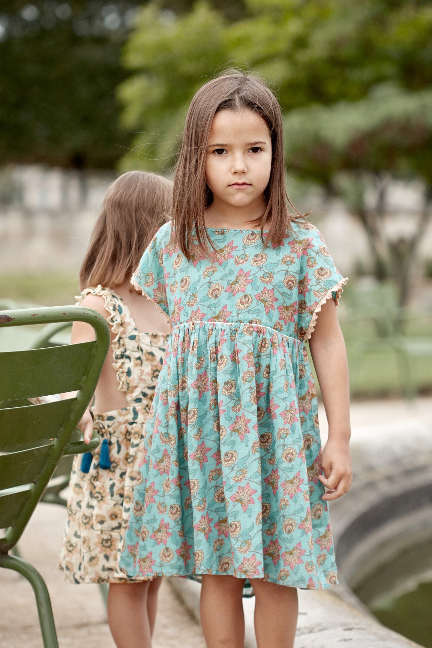 DRESS TAPALPA TURQUOISE FLOWERS 3