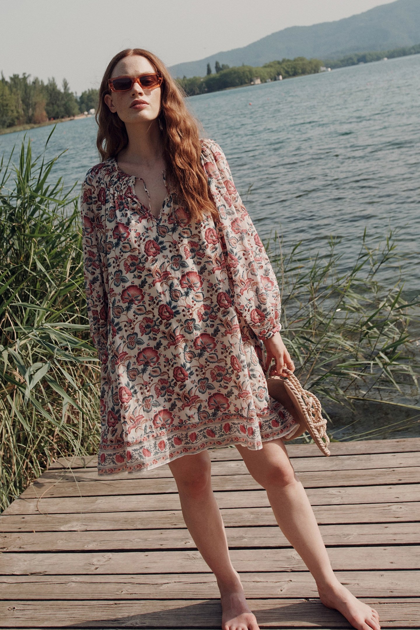 DRESS JANICE CREAM INDIAN FLOWERS 2