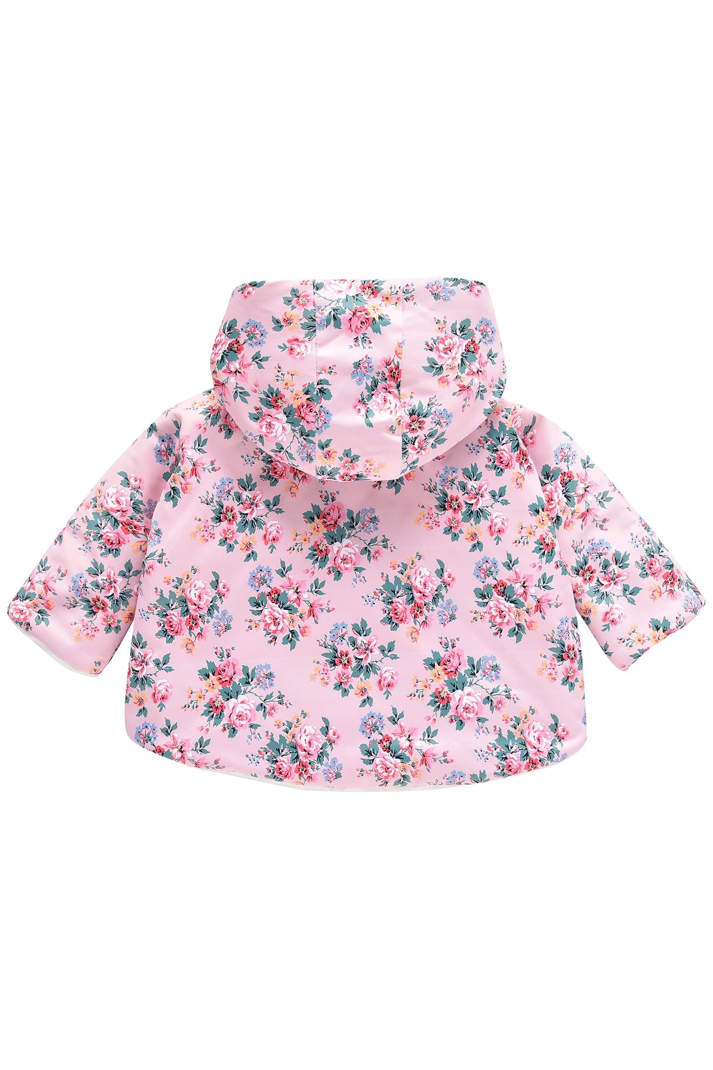 REVERSIBLE COAT FELVET PINK SEYLAN FLOWERS 2