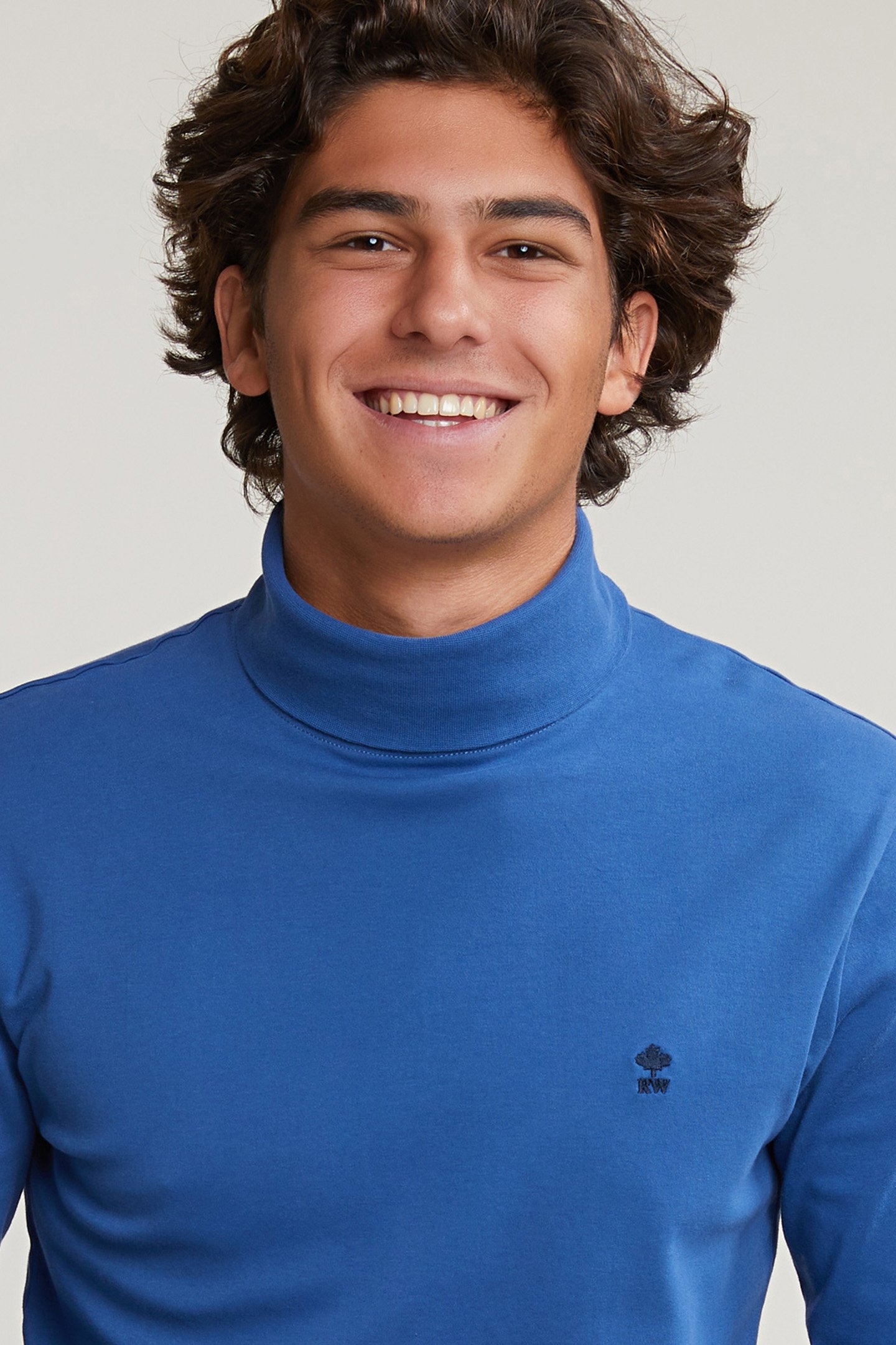 COTTON ROLL NECK T-SHIRT LONG SLEEVES CROWN BLUE 4