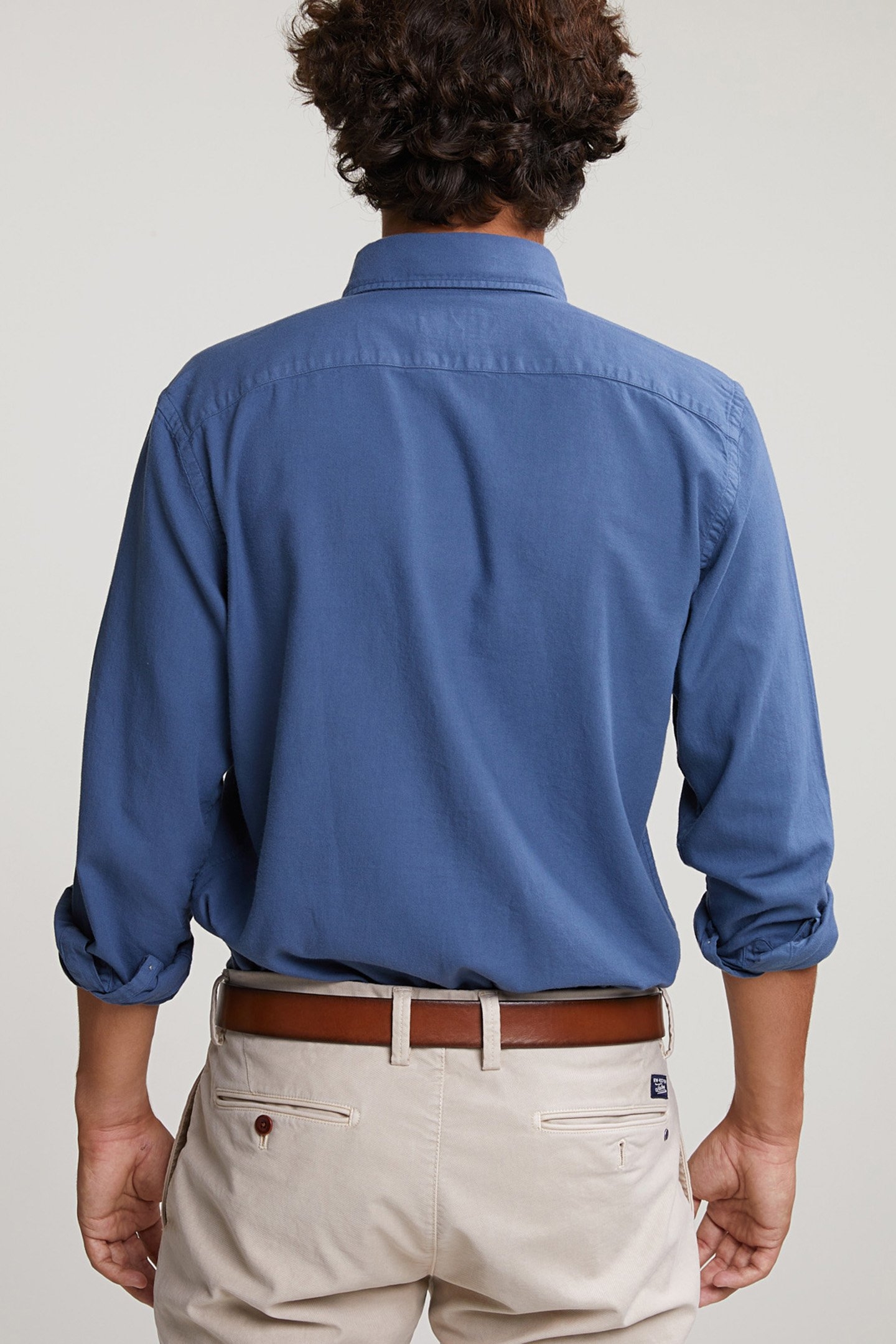 CUSTOM FIT COTTON SHIRT ENGINE BLUE 2