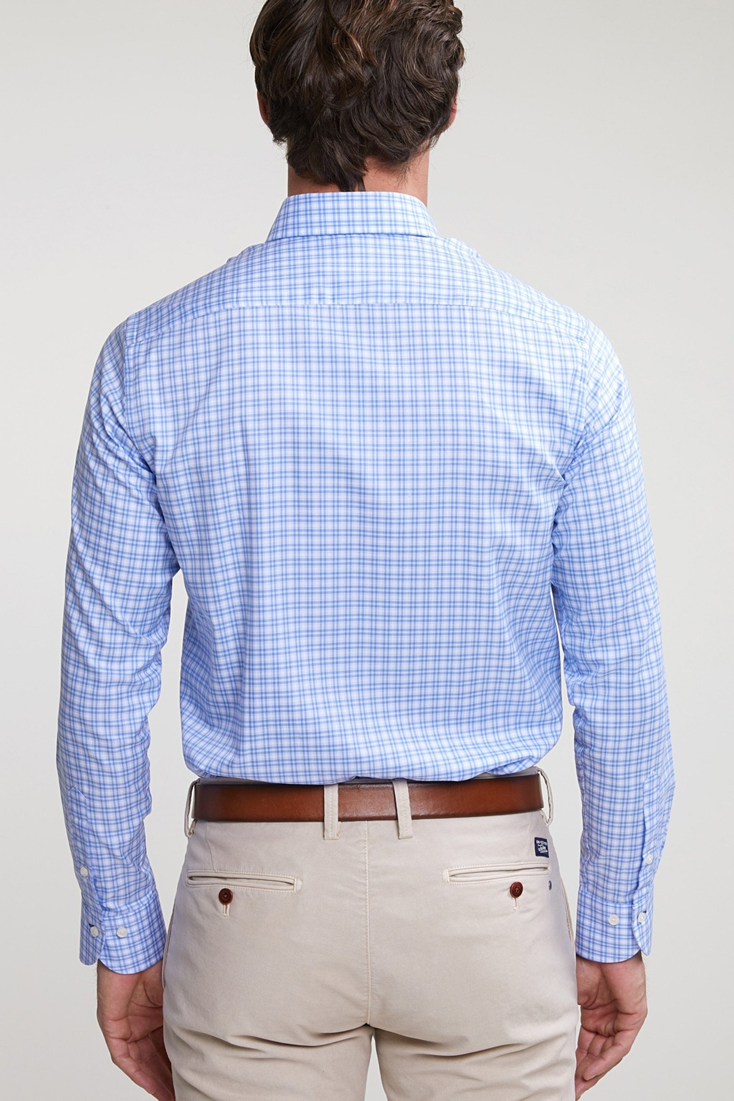 CUSTOM FIT CHECKED SHIRT BLUE/WHITE 2
