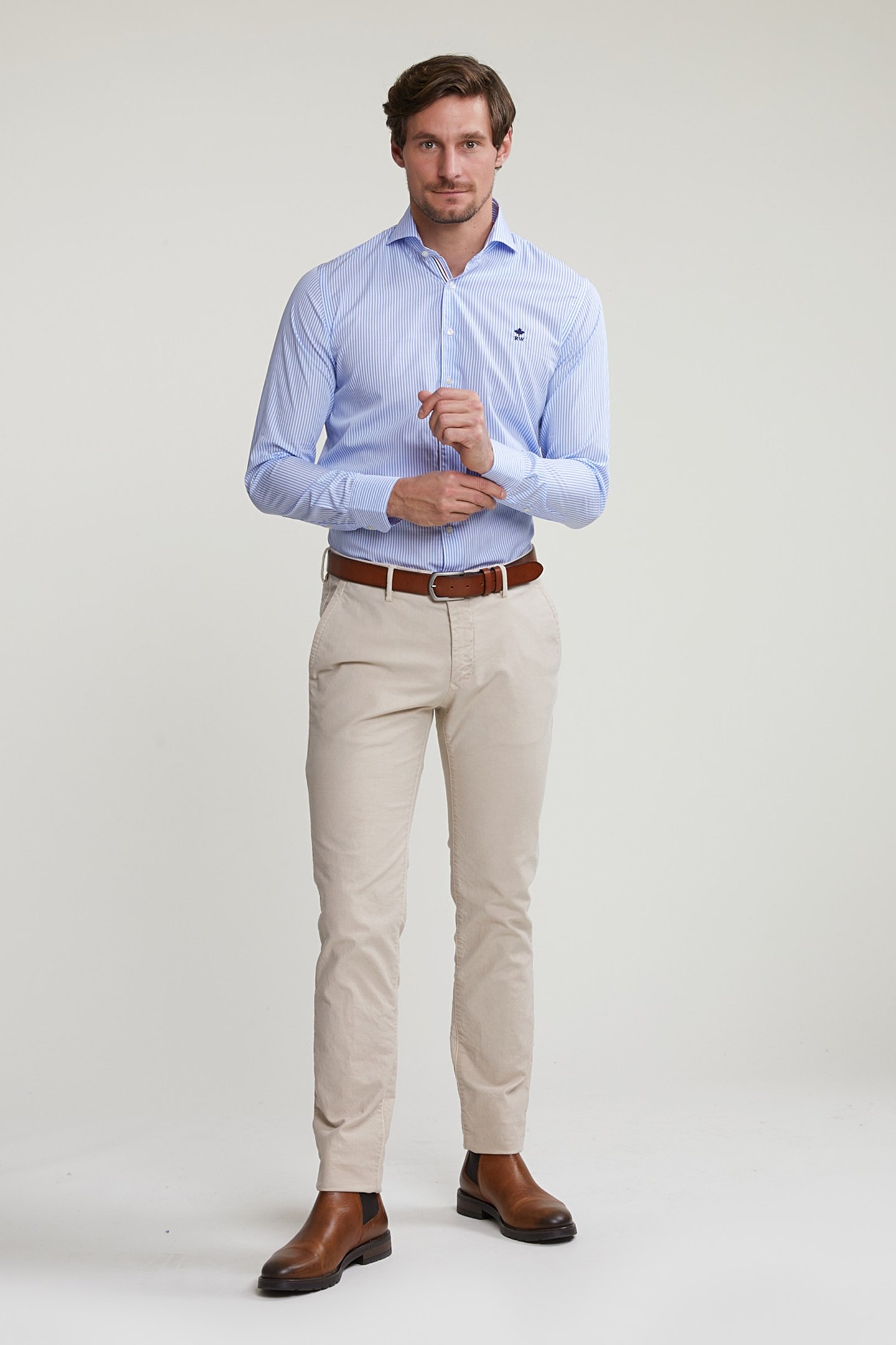 CUSTOM FIT STRIPED SHIRT BLUE/WHITE 3