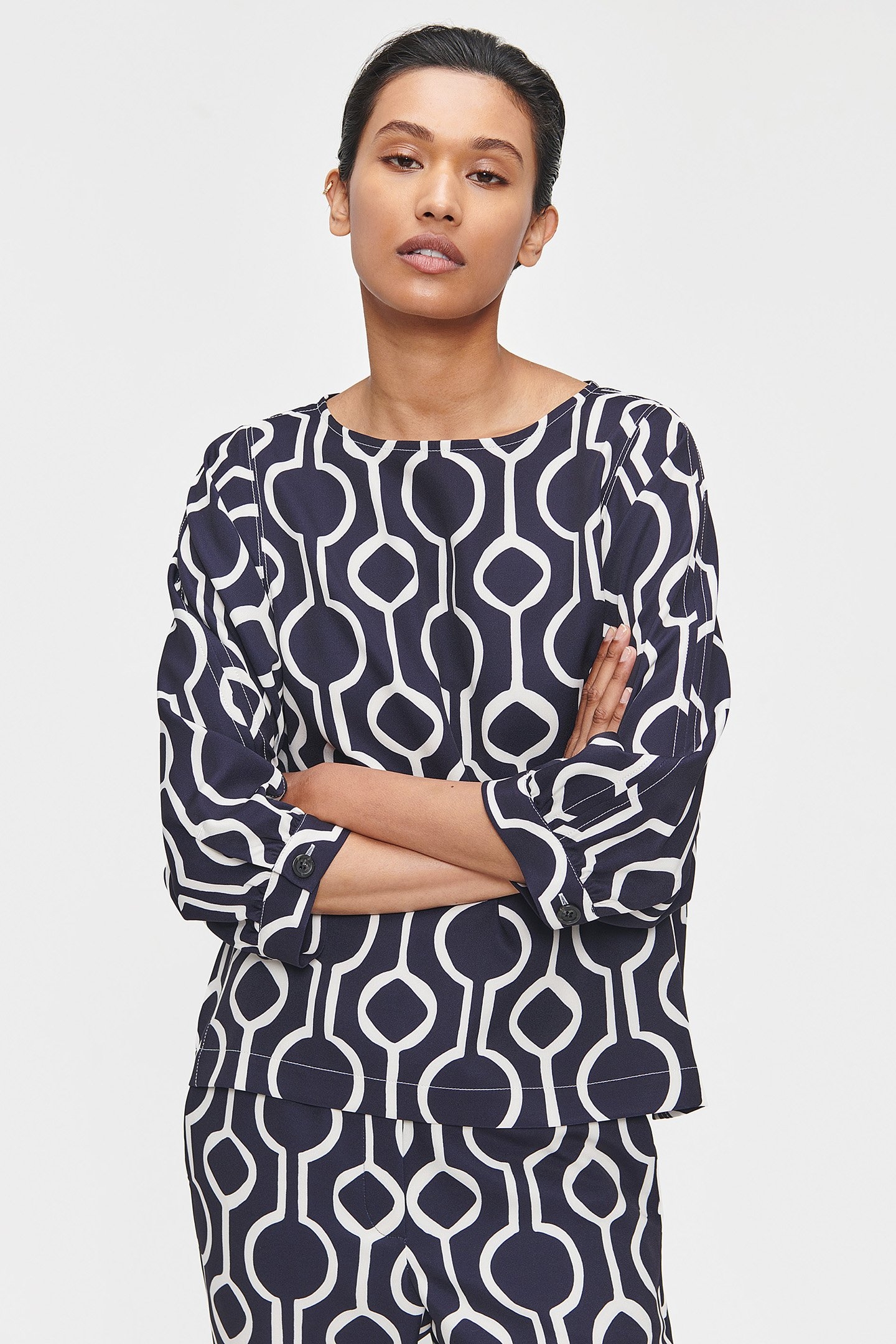 IT PRINT LOOSE FIT TOP INK BLUE 1