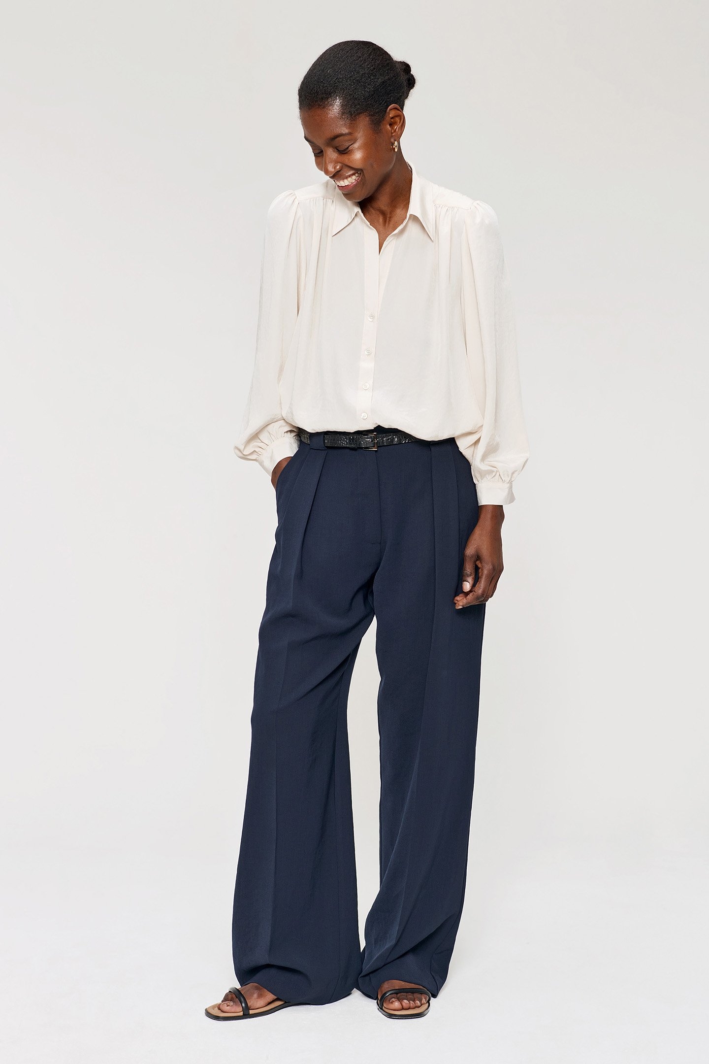 TECHNOSILK FLOWY BLOUSE OFF WHITE 3