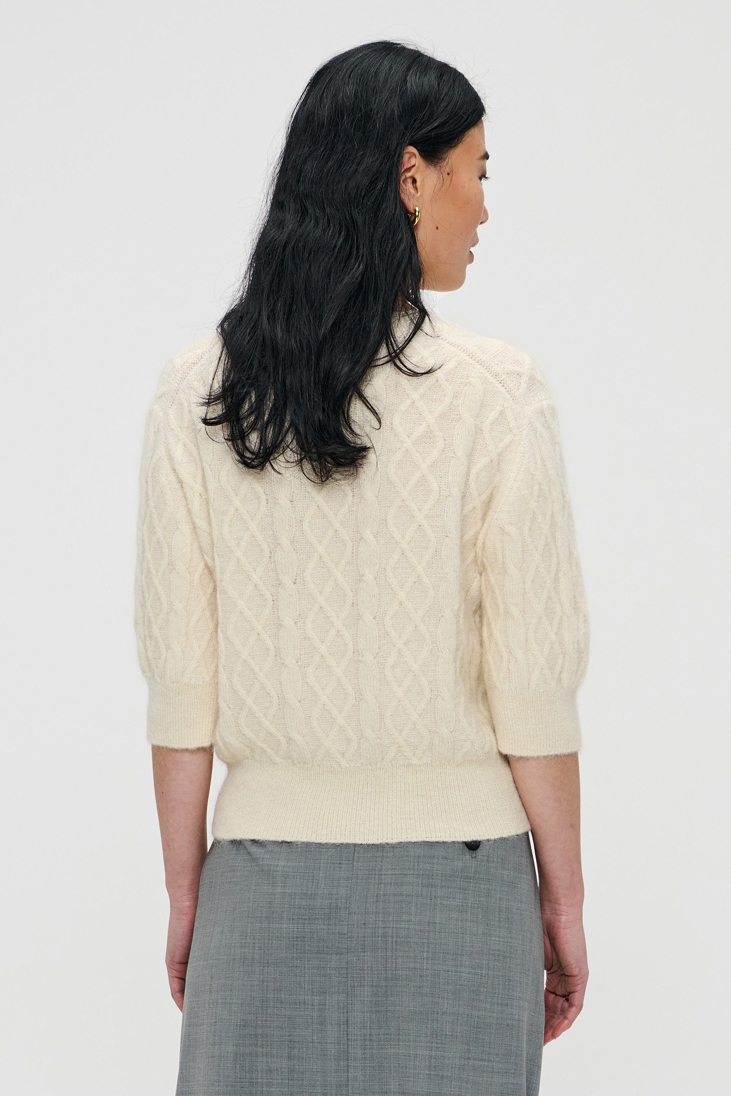 SHORT SLEEVE CABLE TOP CREAM 2