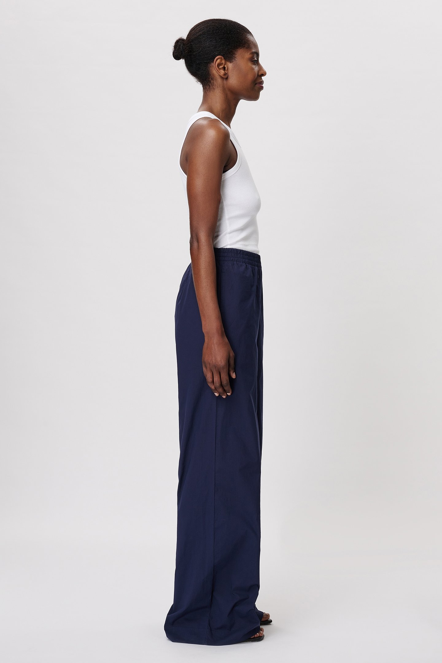 COTTON WIDE LEG PANTS MIDNIGHT BLUE 3