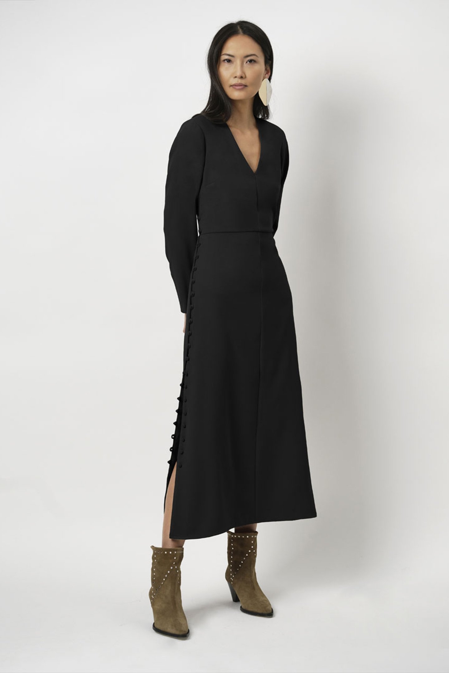 DYKOMA BUTTON UP DRESS RAVEN 1