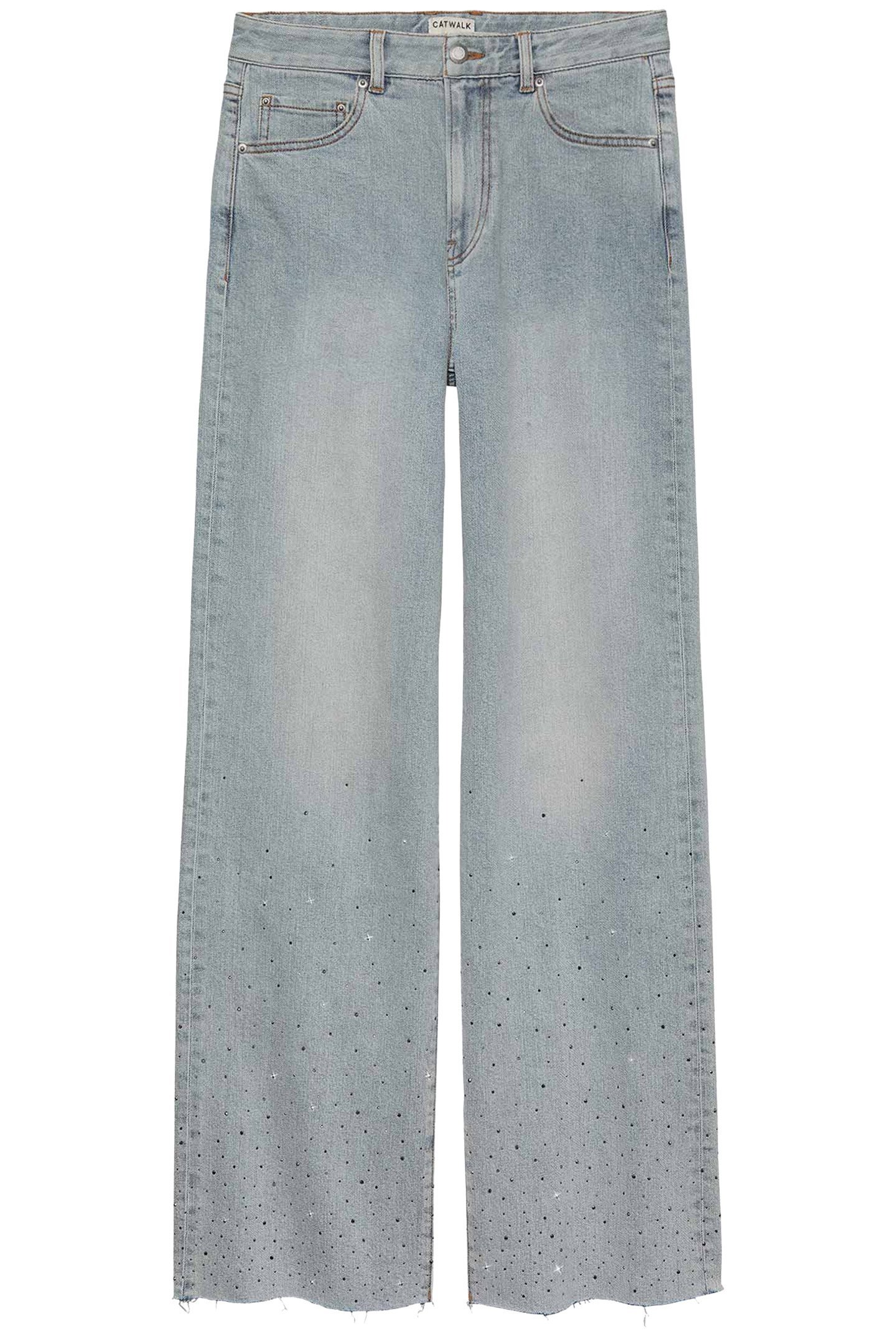LOOSE FIT JEANS WITH METALLIC STRASS BLUE 4