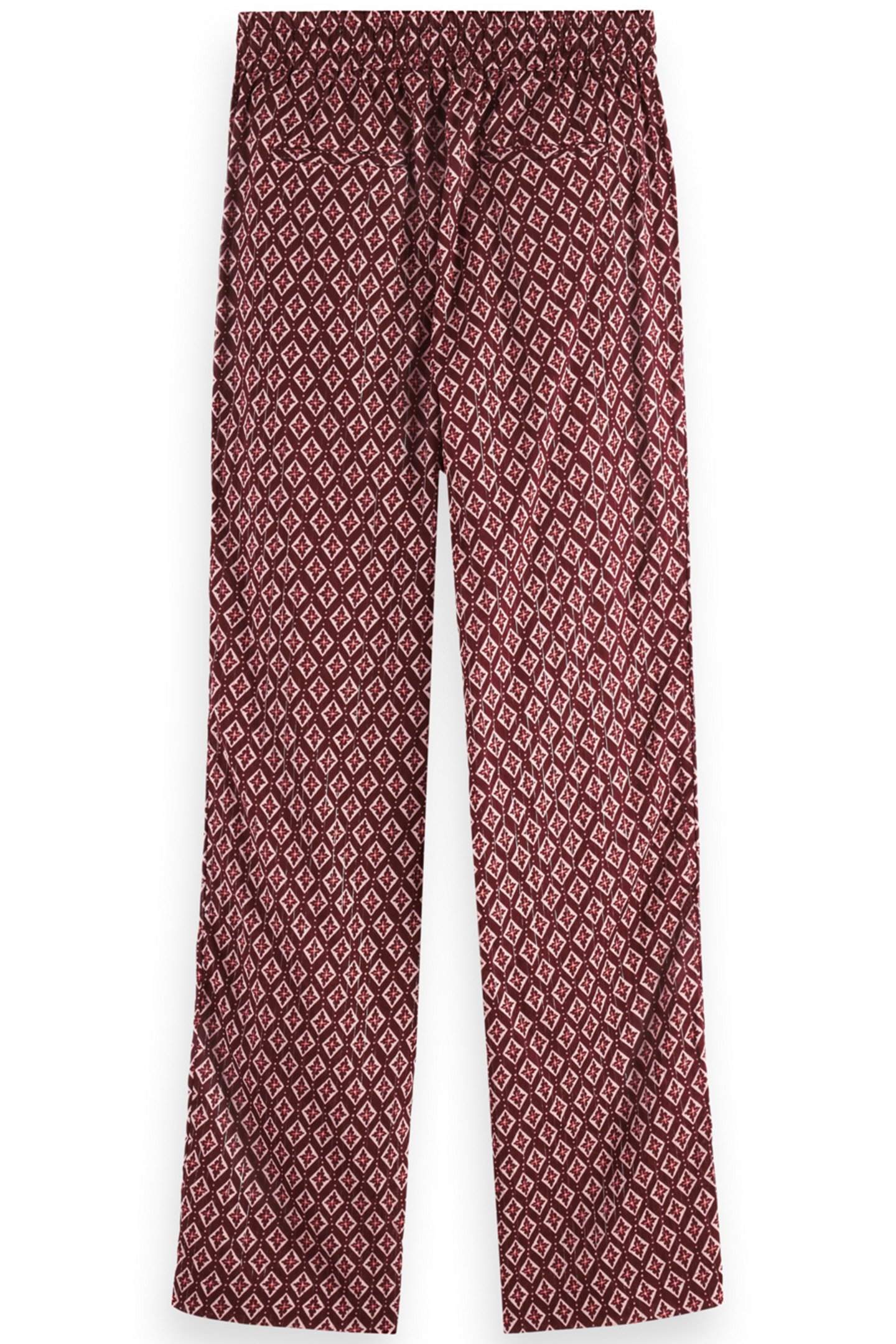 GIA BLOCK PRINT PULL ON PANT GEO FLOWER BORDEAUX 5