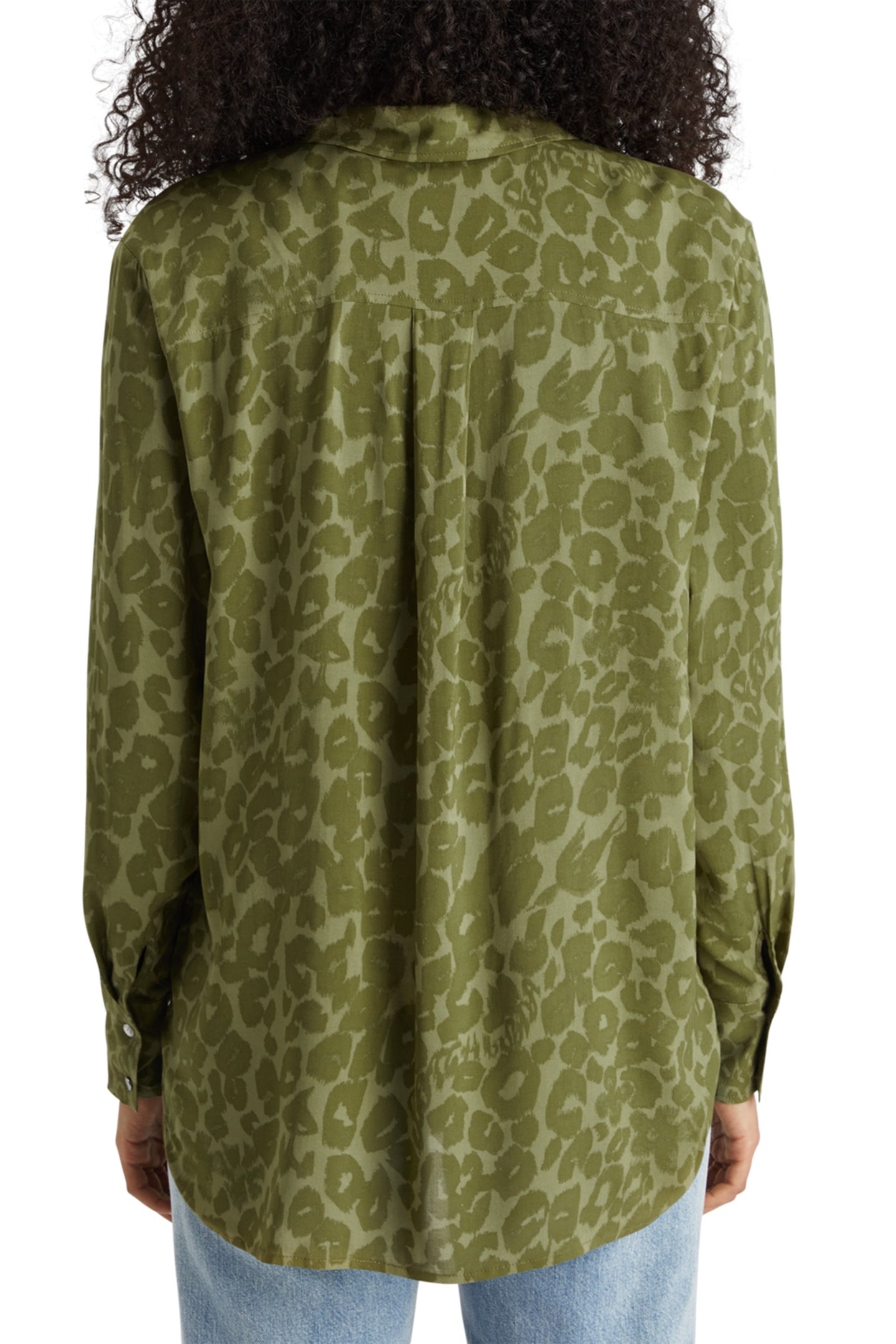 VISCOSE PRINTED RELAXED FIT SHIRT POETRY LEOPARD MILITARY 2