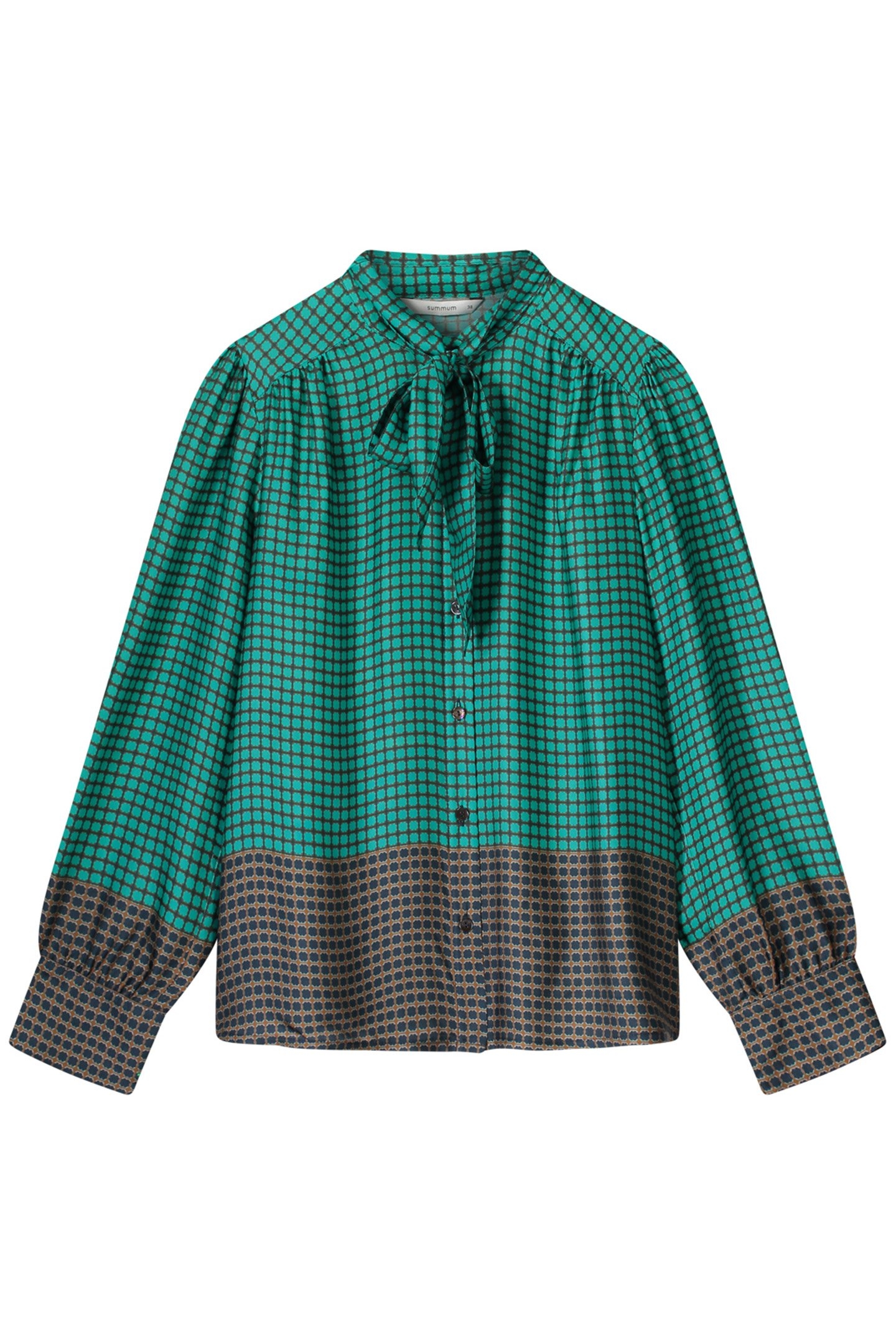 BLOUSE BORDER PRINT PEACOCK 1