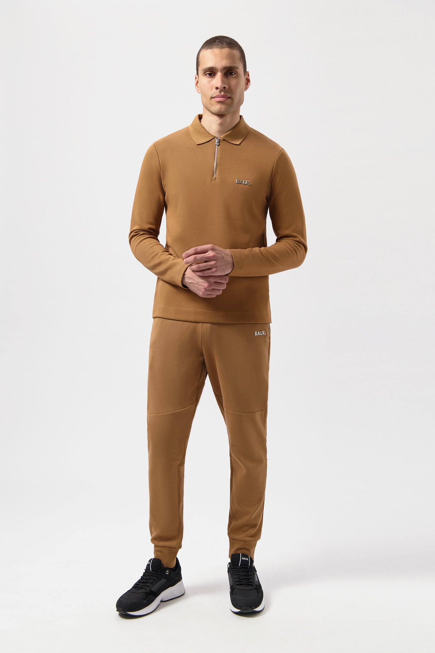 Q-SERIES REGULAR FIT LONGSLEEVE POLO TOASTED COCONUT 1