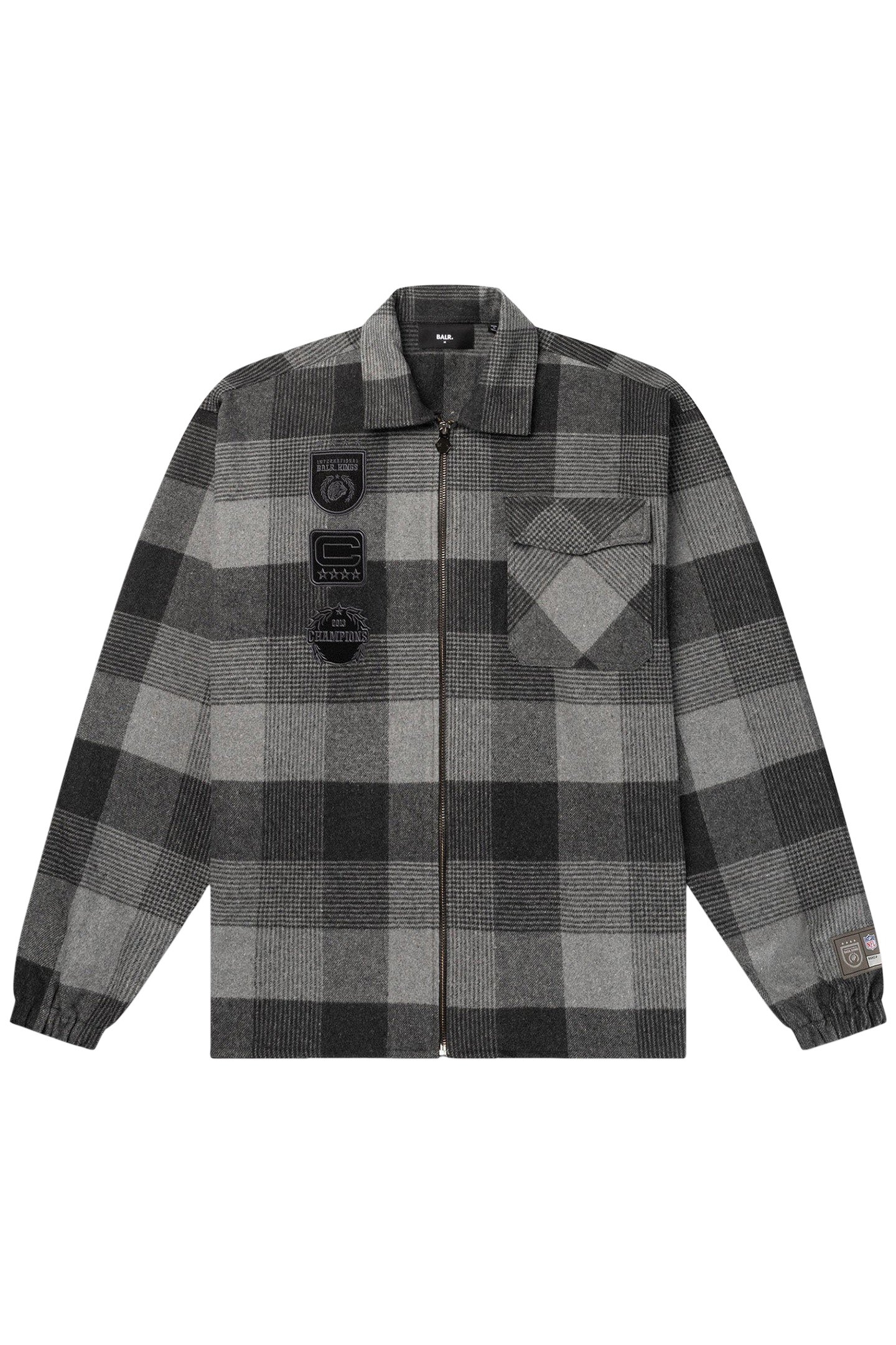 NFL X BALR. BOX FLANNEL SHIRT JET BLACK 3