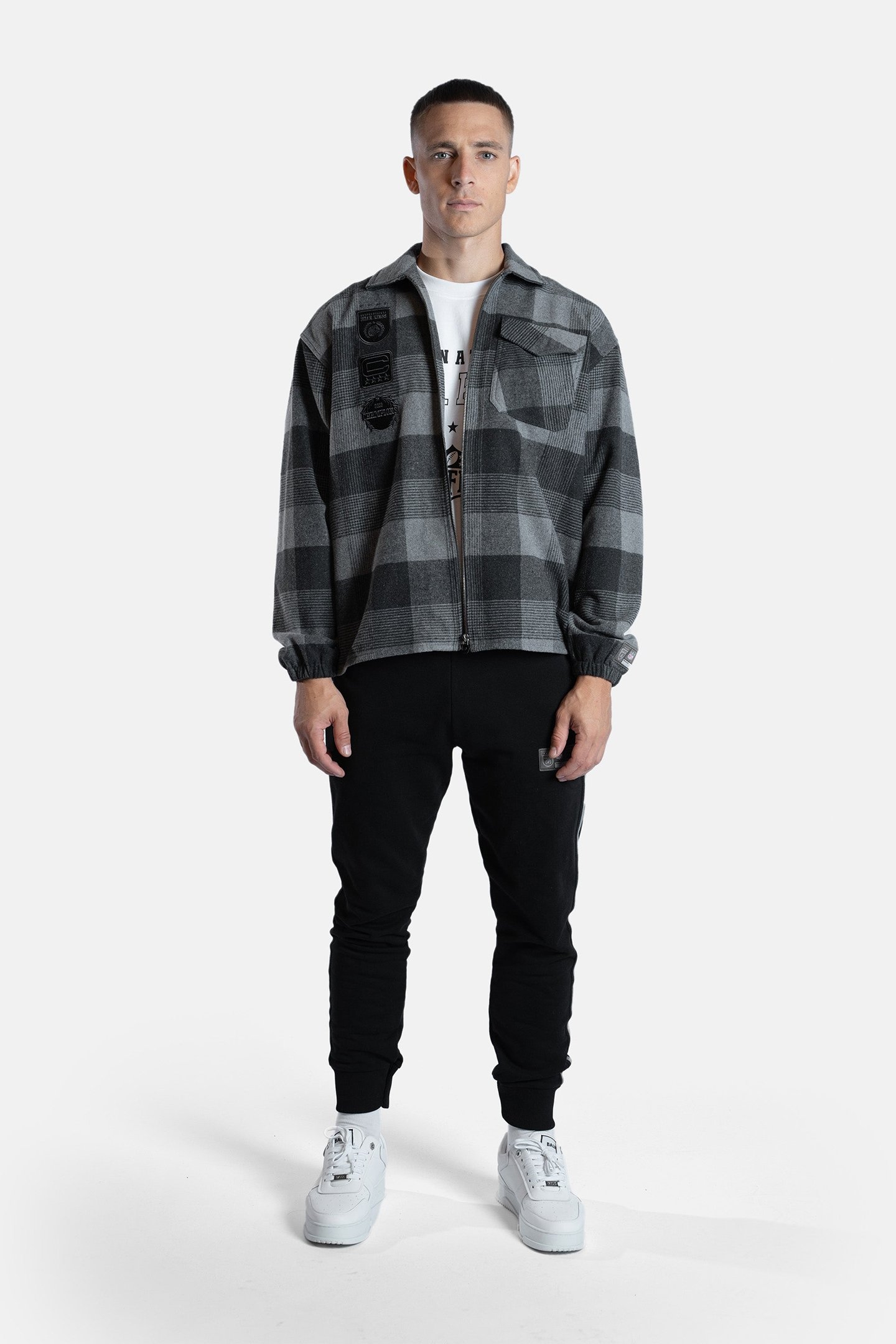 NFL X BALR. BOX FLANNEL SHIRT JET BLACK 2