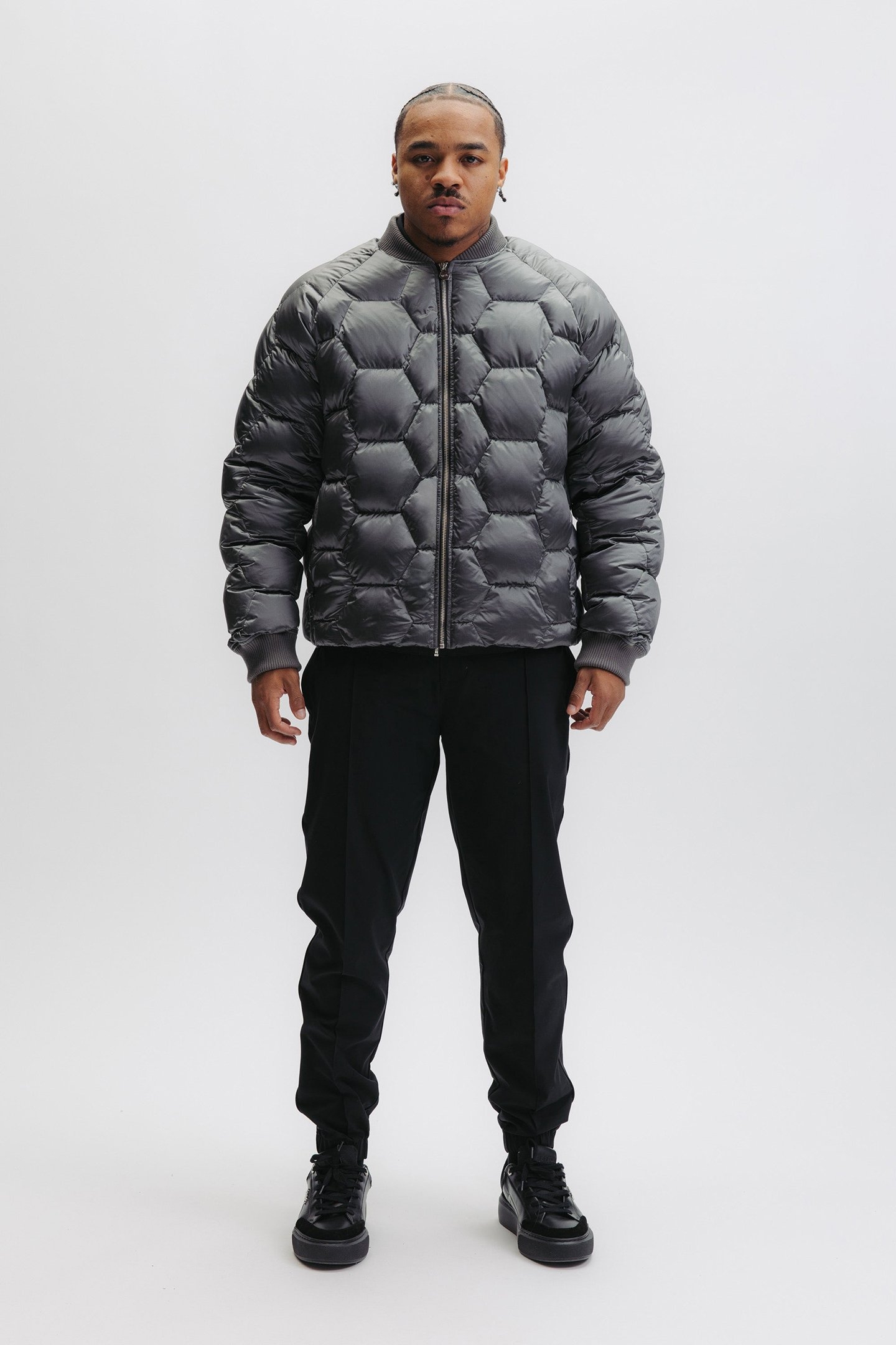 CHRIS QUILTED JACKET DARK CHROME 1