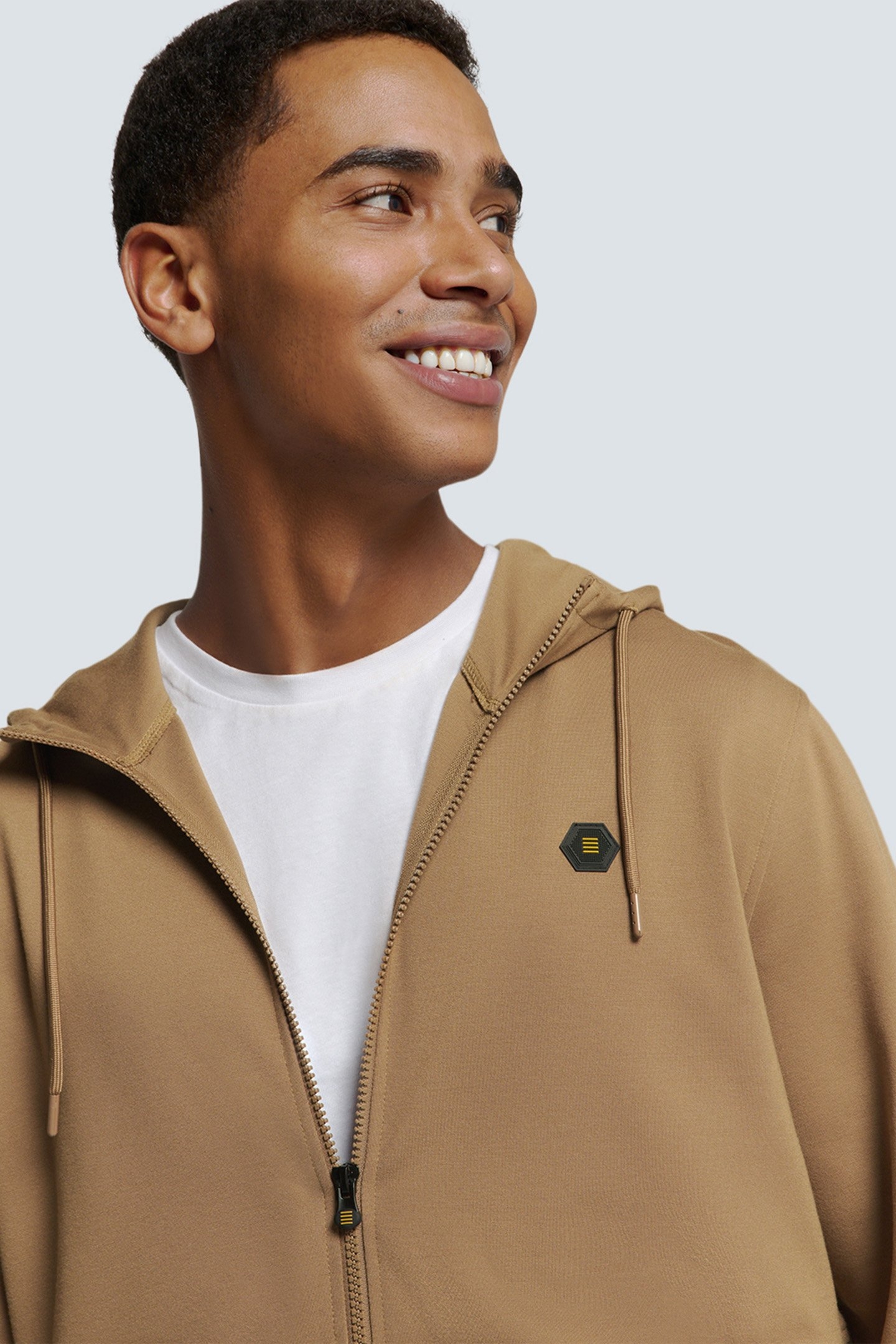 SWEATER FULL ZIPPER HOODED KHAKI 6