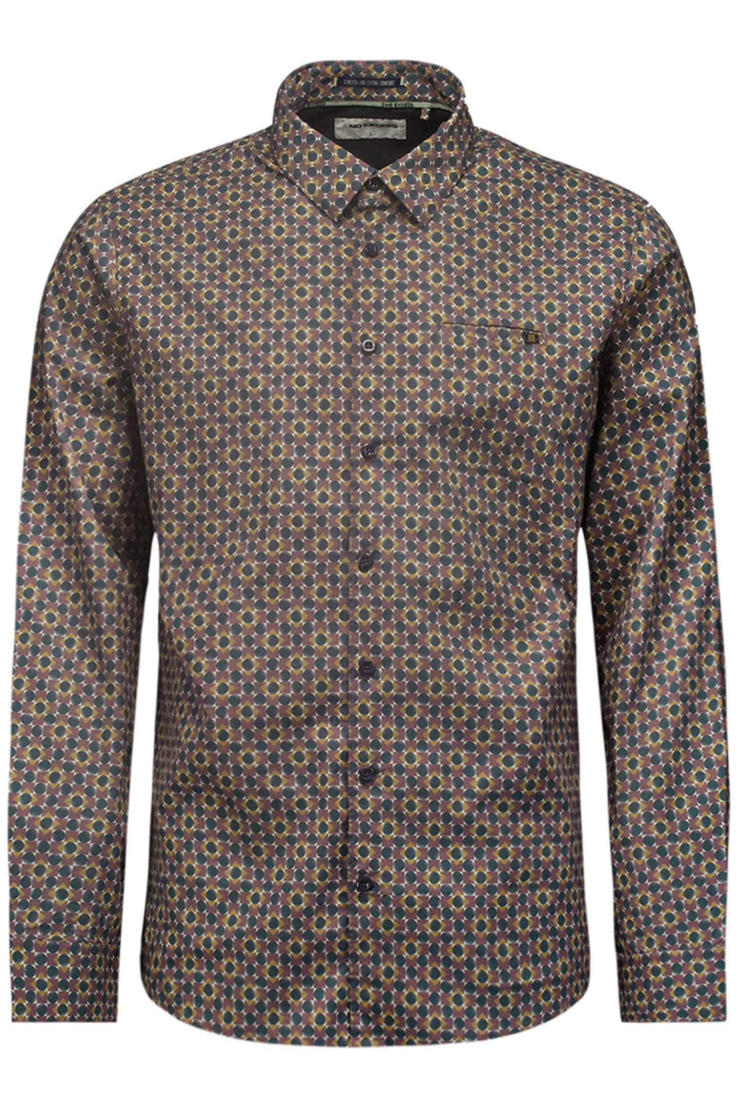 SHIRT STRETCH ALLOVER PRINTED AUBERGINE 4
