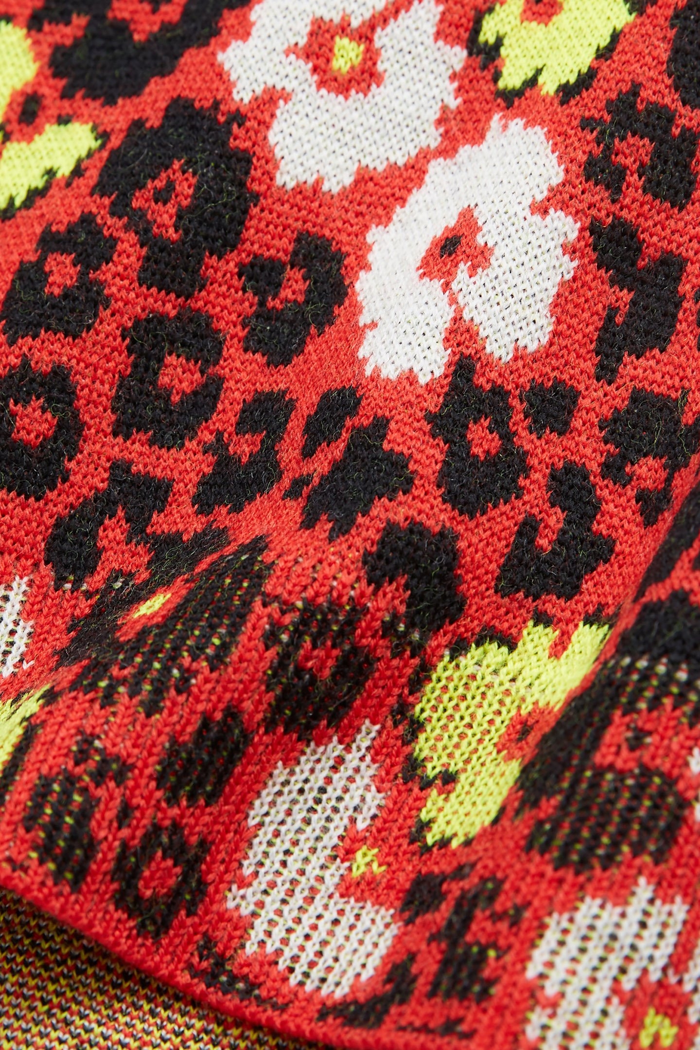 ROUND NECK SWEATER IN FLORAL JACQUARD DARK RED 7