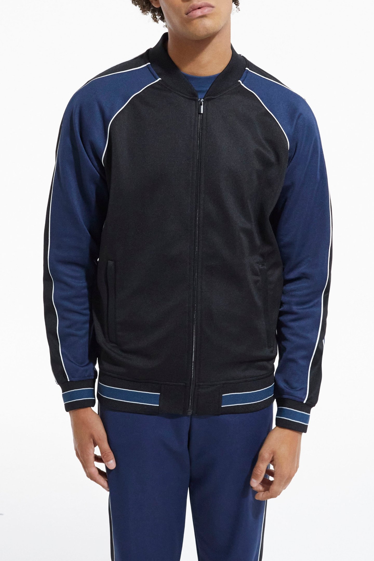 ZIP-UP SWEATSHIRT WITH RAGLAN SLEEVES NAVY 1