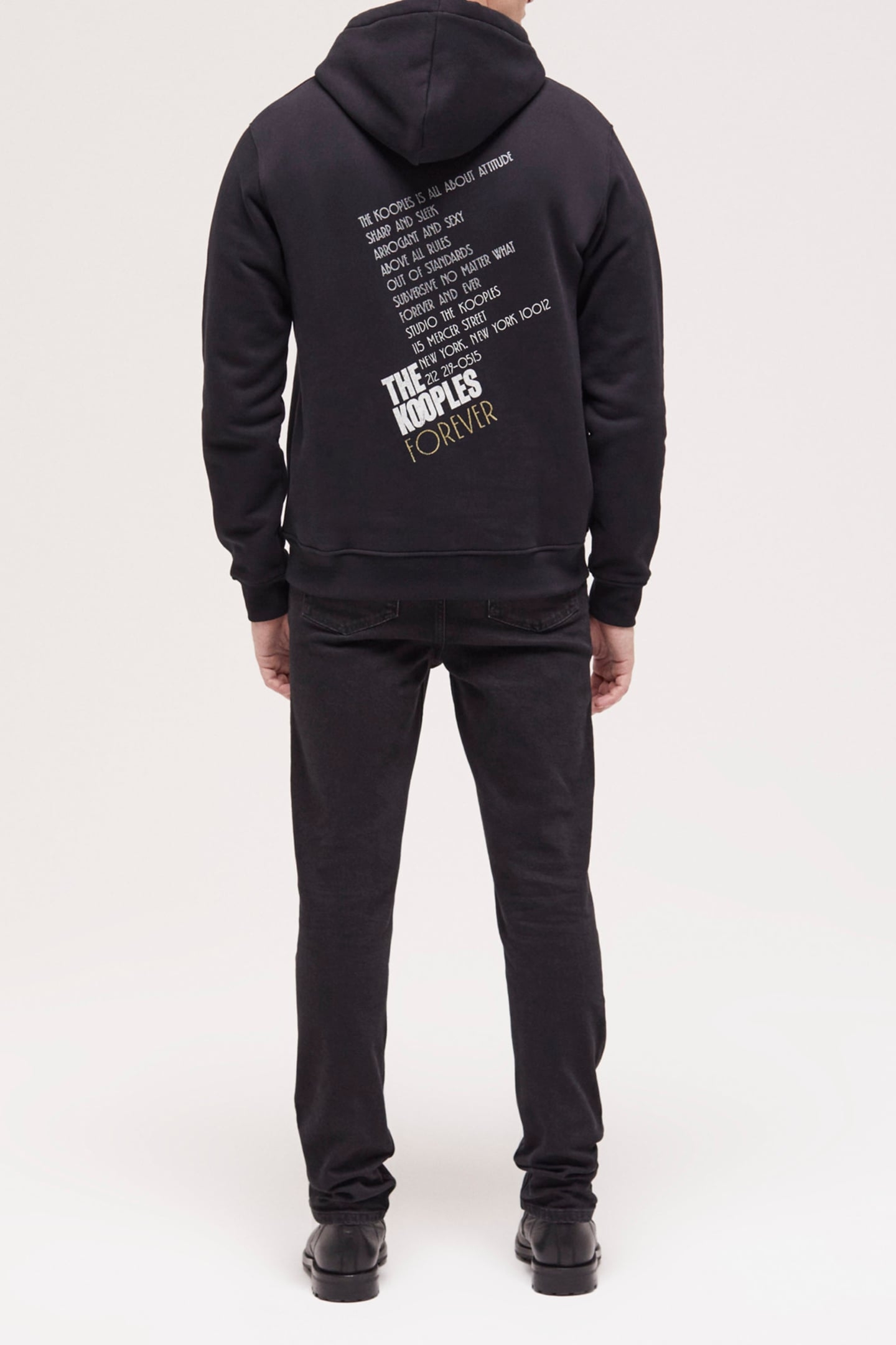 TIGER EMBROIDERED HOODIE BLACK-ANTIC GOLD 2