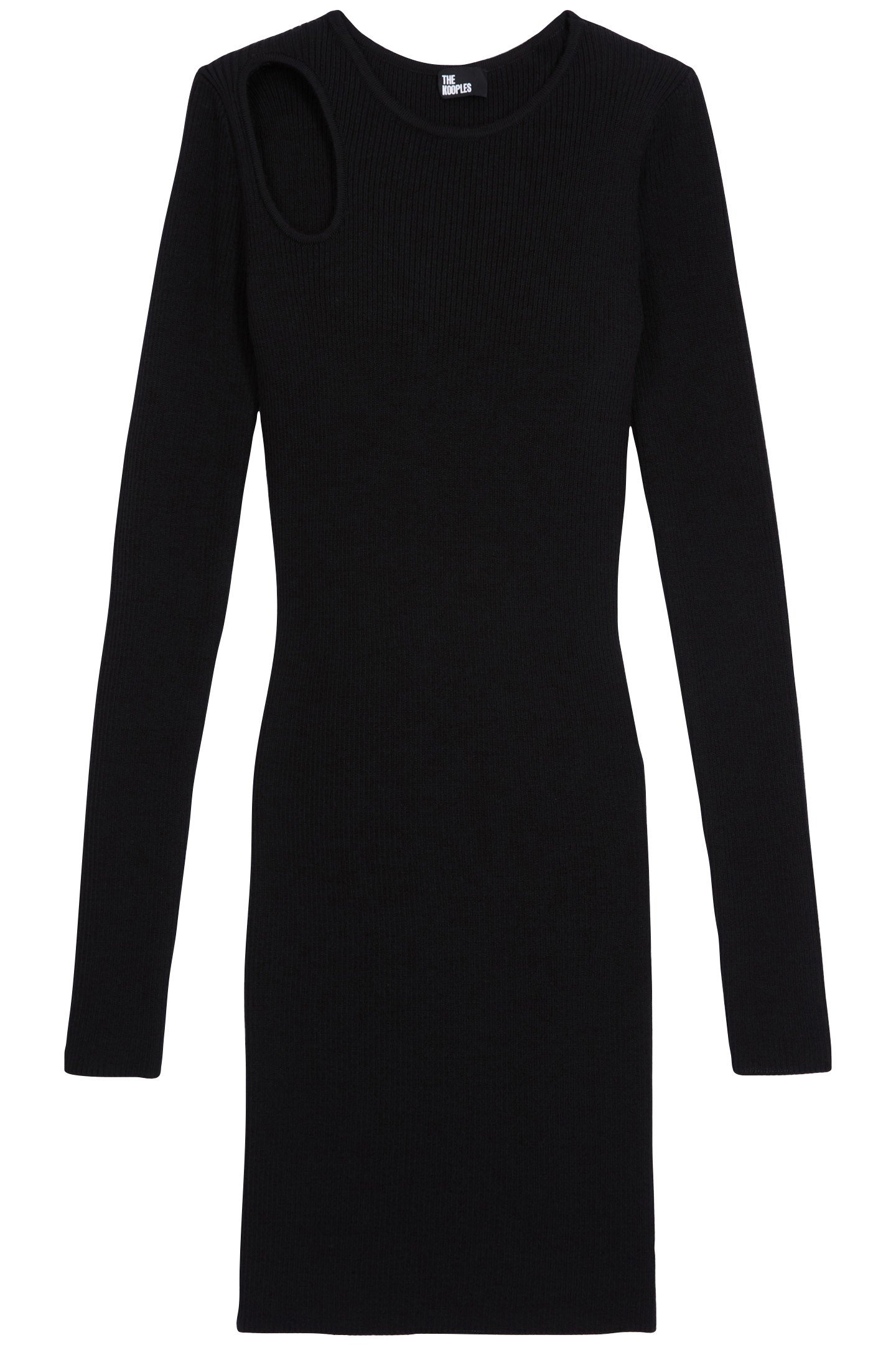 SHORT KNIT DRESS WITH SHOULDER CUTOUT BLACK 1