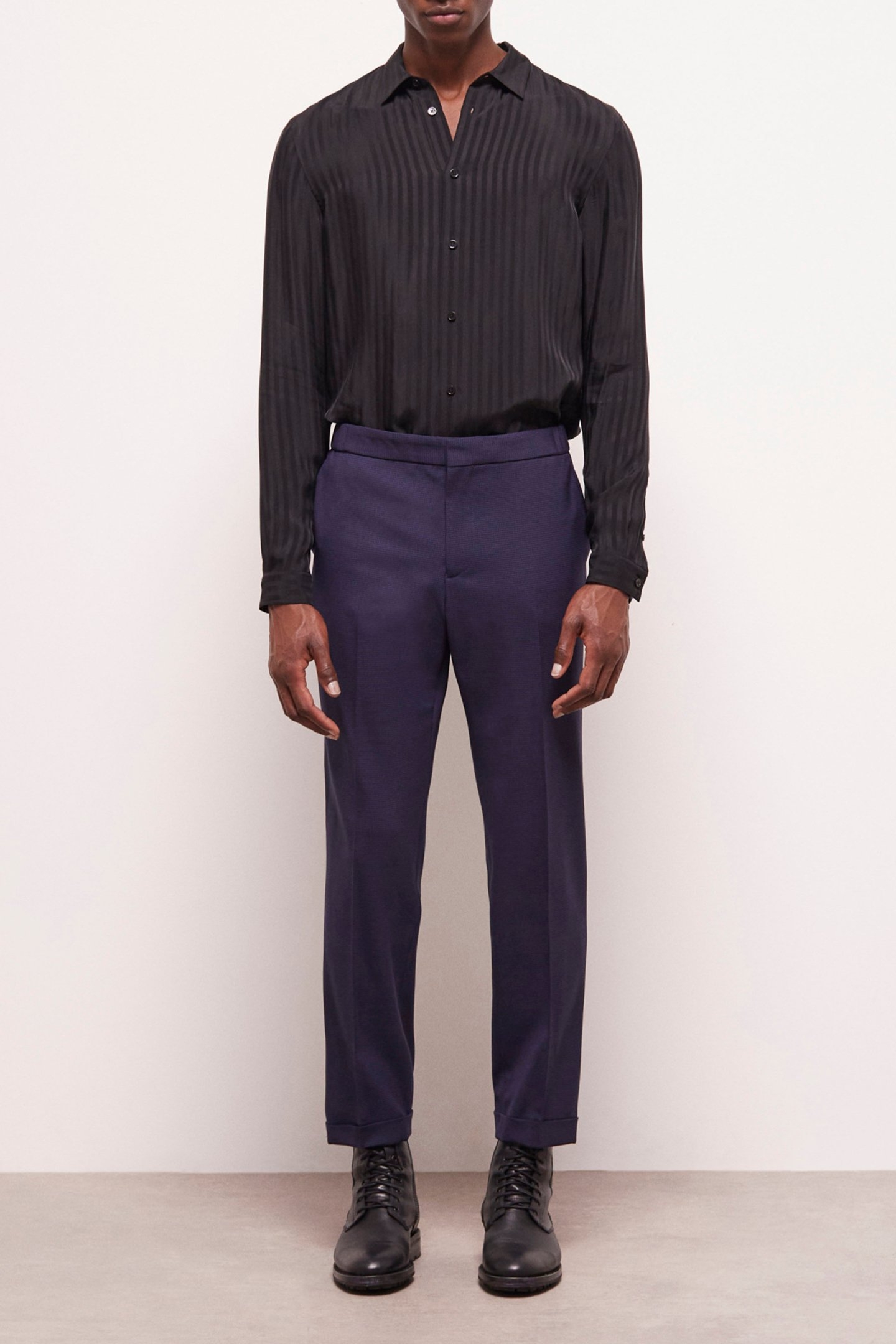 PANTALON COSTUME FIT BLACK/NAVY 1