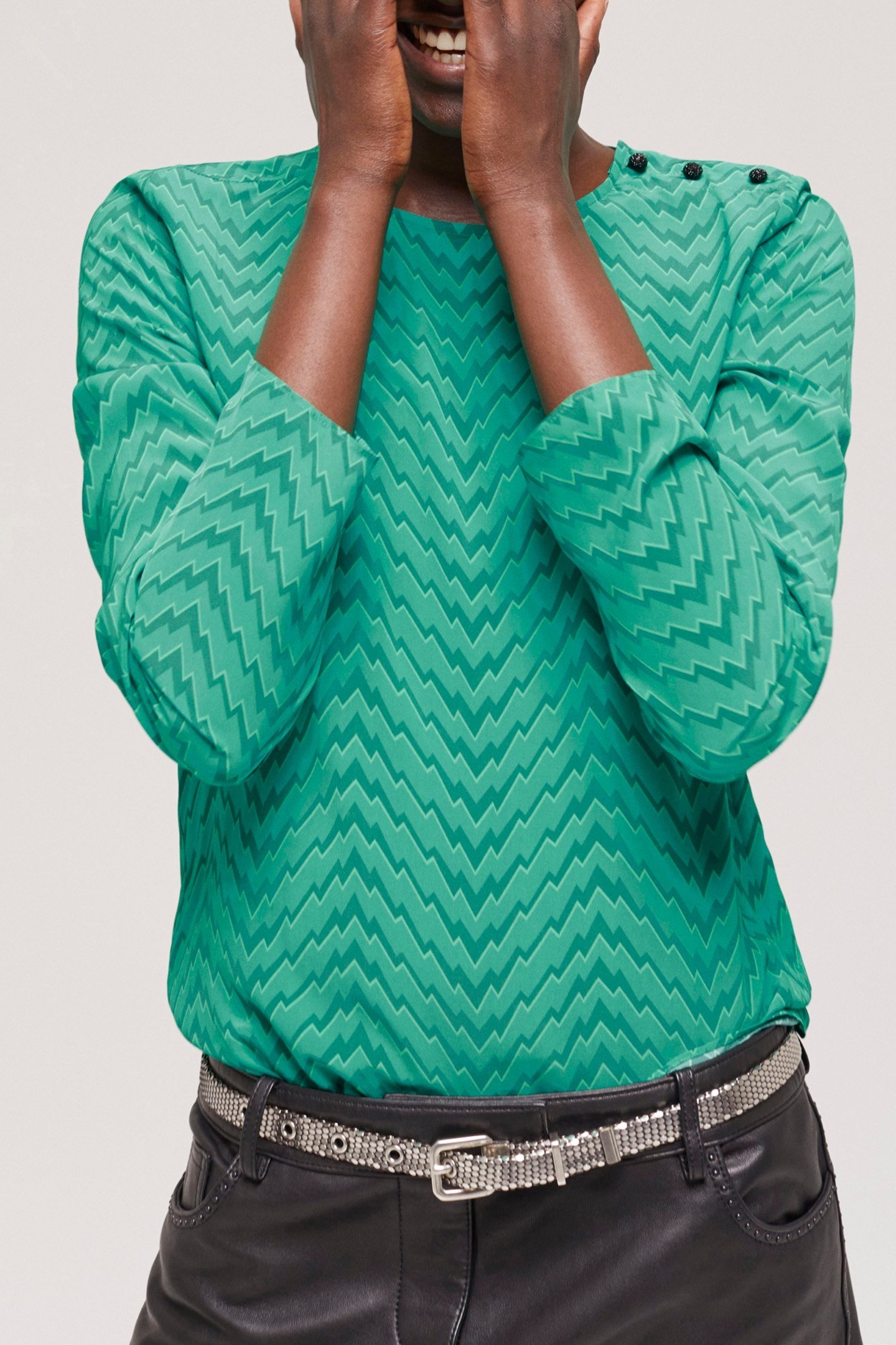 TOP SLEEVES LONGUES PRINT ZIG ZAG GREEN 5