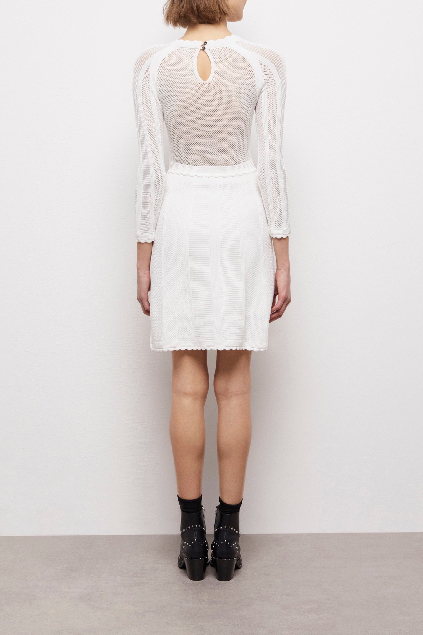 SHORT VISCOSE / NYLON DRESS WHITE 2
