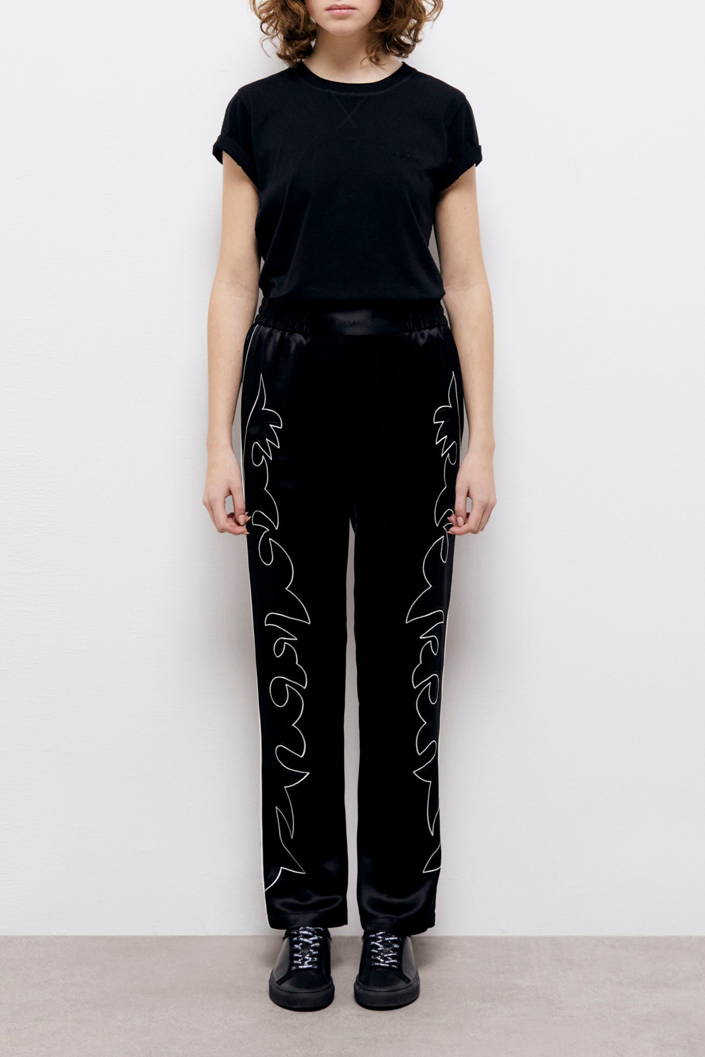 PANTS WITH ELASTICATED WAIST BLACK 1