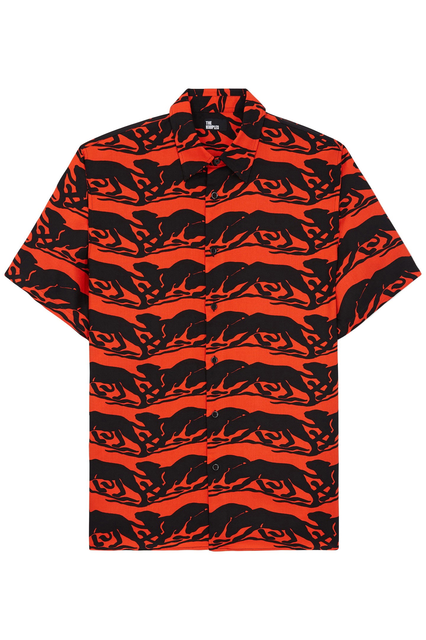 PRINTED SHORT-SLEEVED SHIRT WITH CLASSIC COLLAR BLACK-RED 3