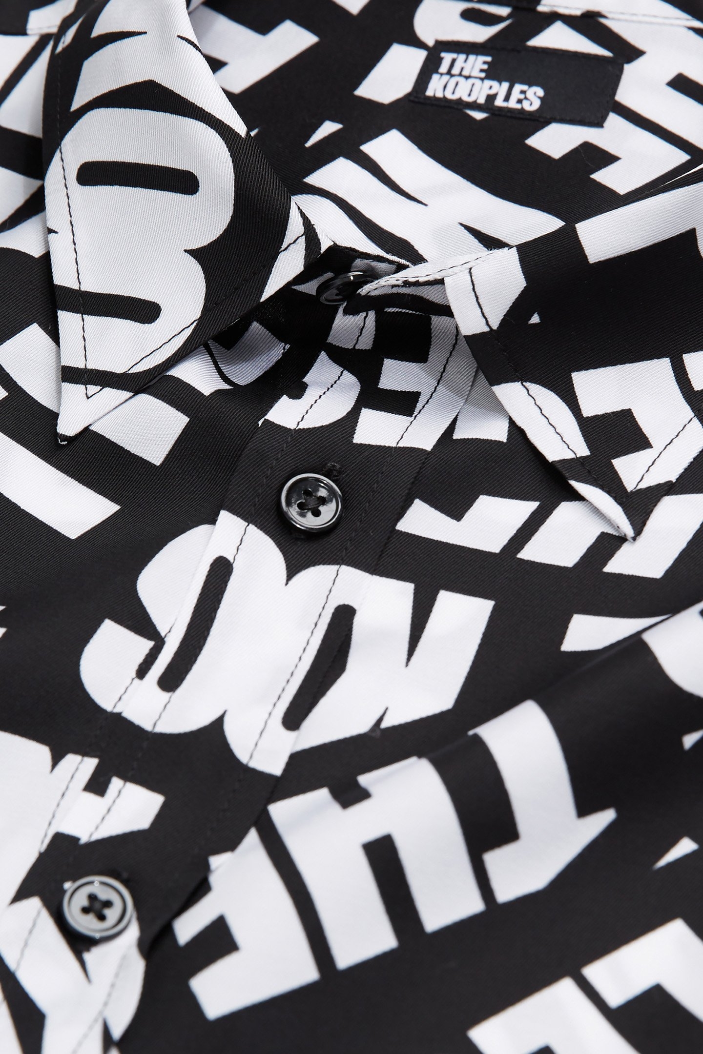 LONG SLEEVE SHIRT WITH CLASSIC COLLAR BLACK WHITE 2