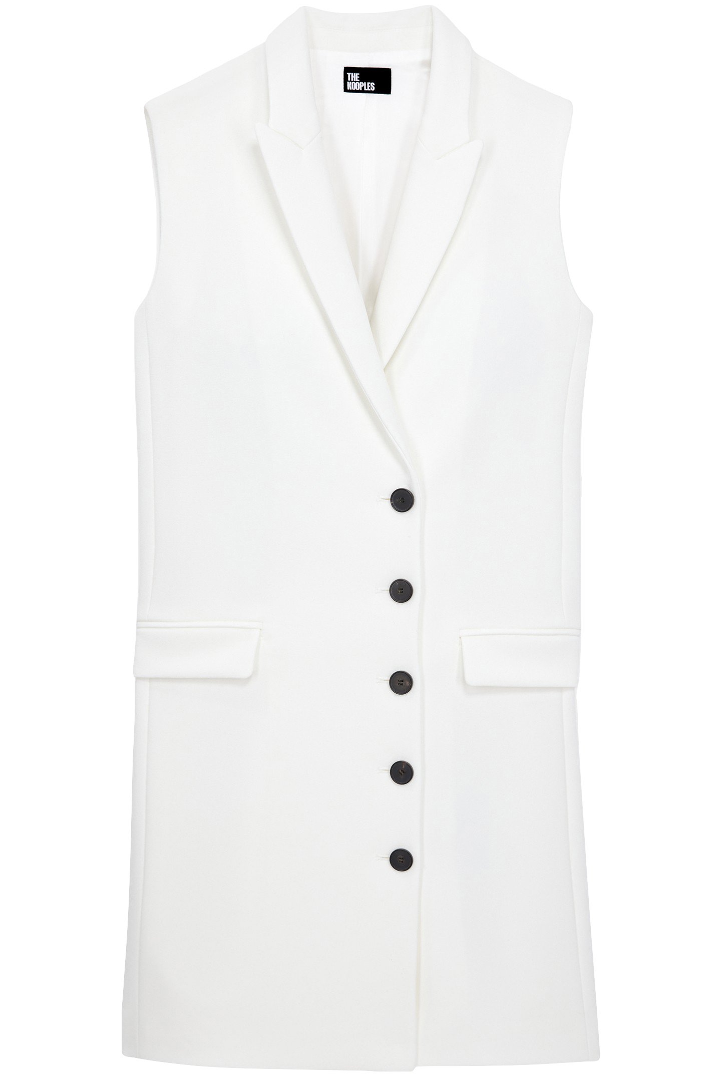 SLEEVELESS TAILORED DRESS ECRU 4