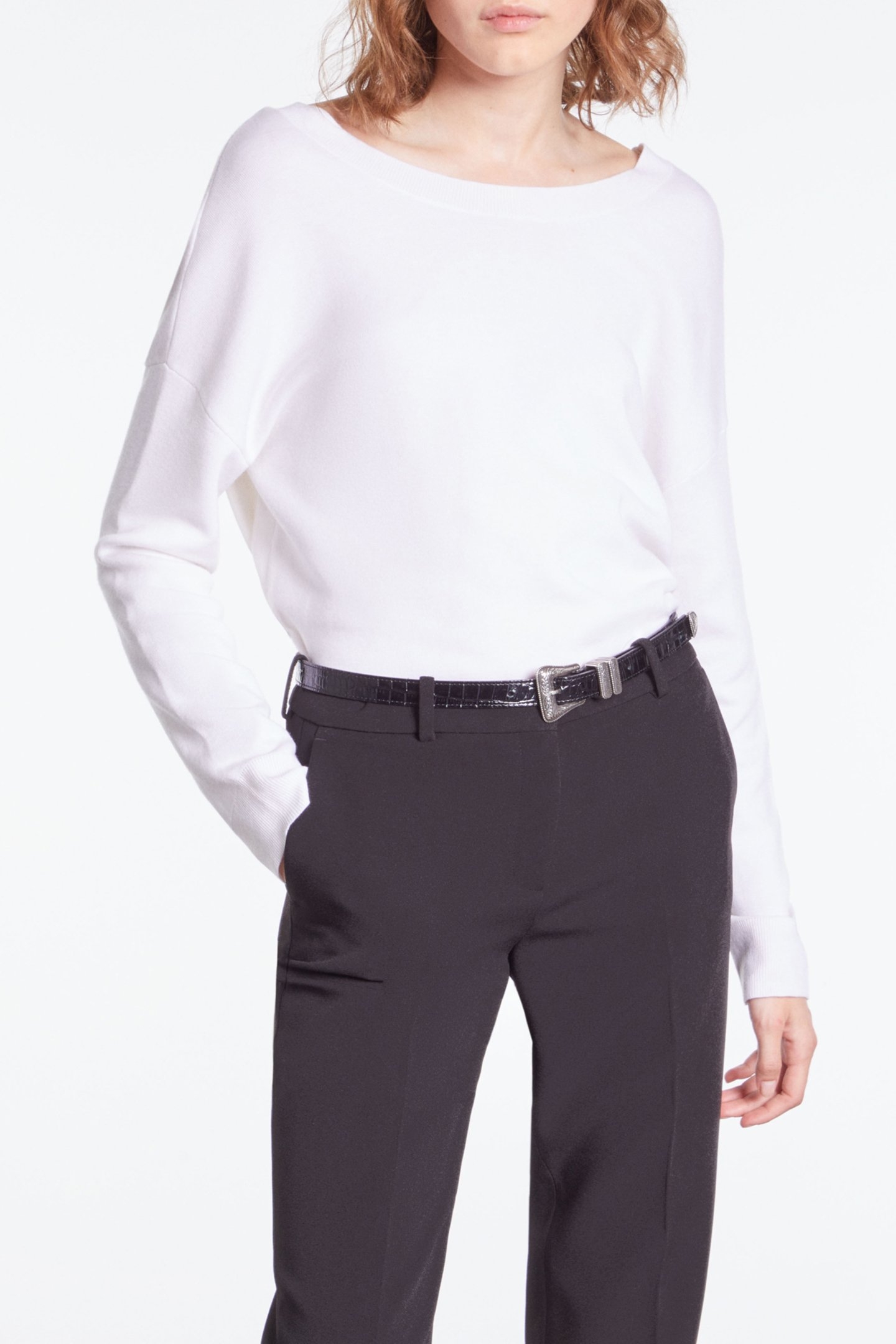 SWEATER WITH FAKE BUTTONS ON THE BACK ECRU 1