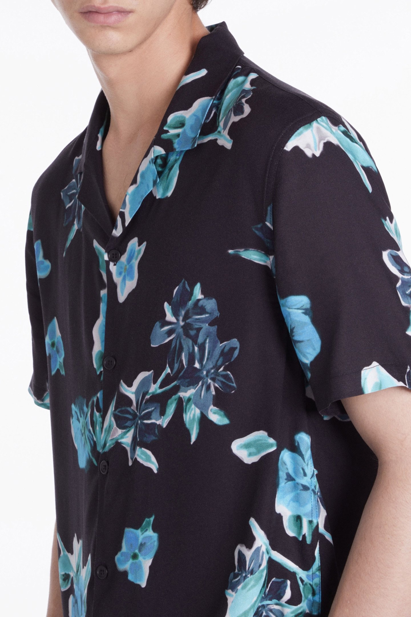SHORT SLEEVE SHIRT WITH CLASSIC COLLAR BLACK BLUE 6
