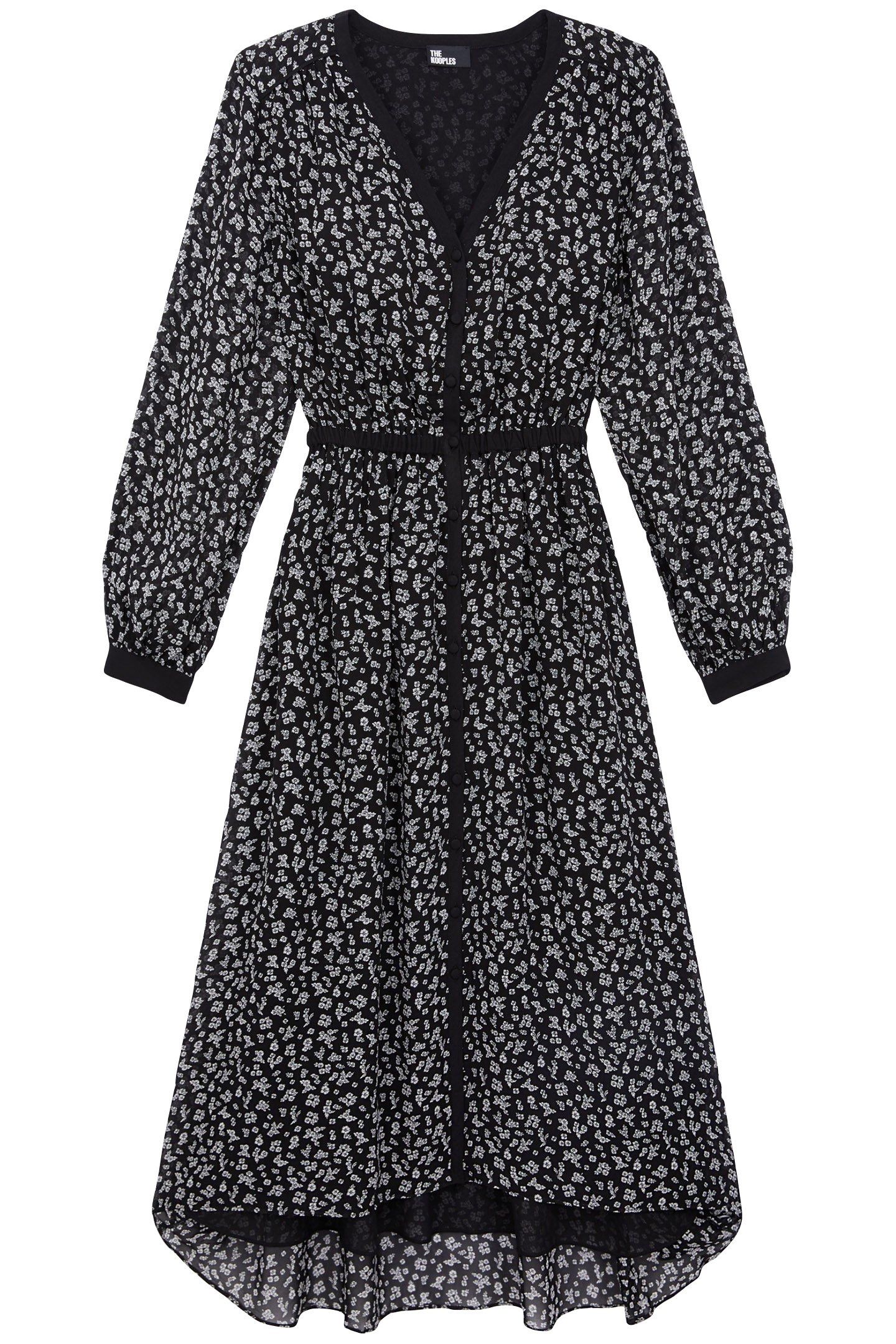 LONG DRESS WITH LONG SLEEVES BLACK-ECRU 3