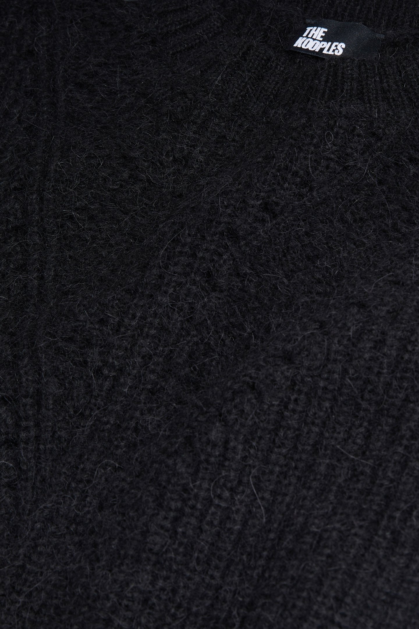 ROUND NECK SWEATER IN PEARL AND POINTELLE RIB BLACK 4