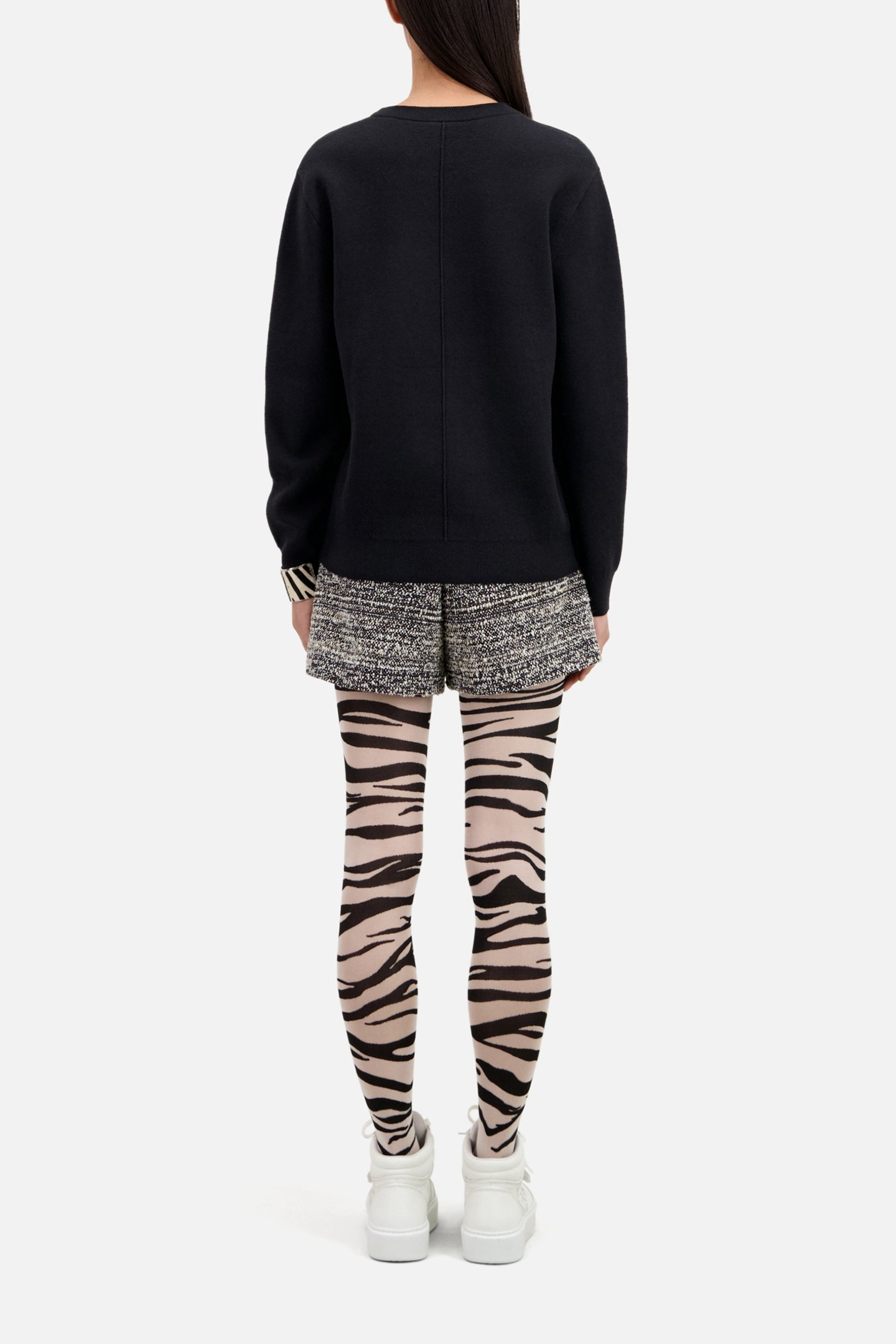 PULL COL ROND JACQUARD SACRED HEART BLACK WHITE 3