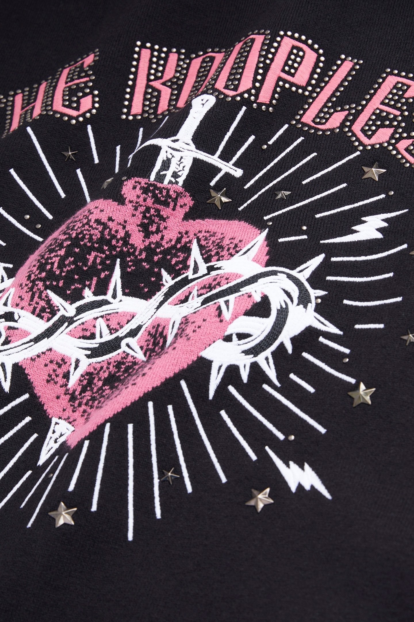 PULL COL ROND JACQUARD SACRED HEART BLACK WHITE 5