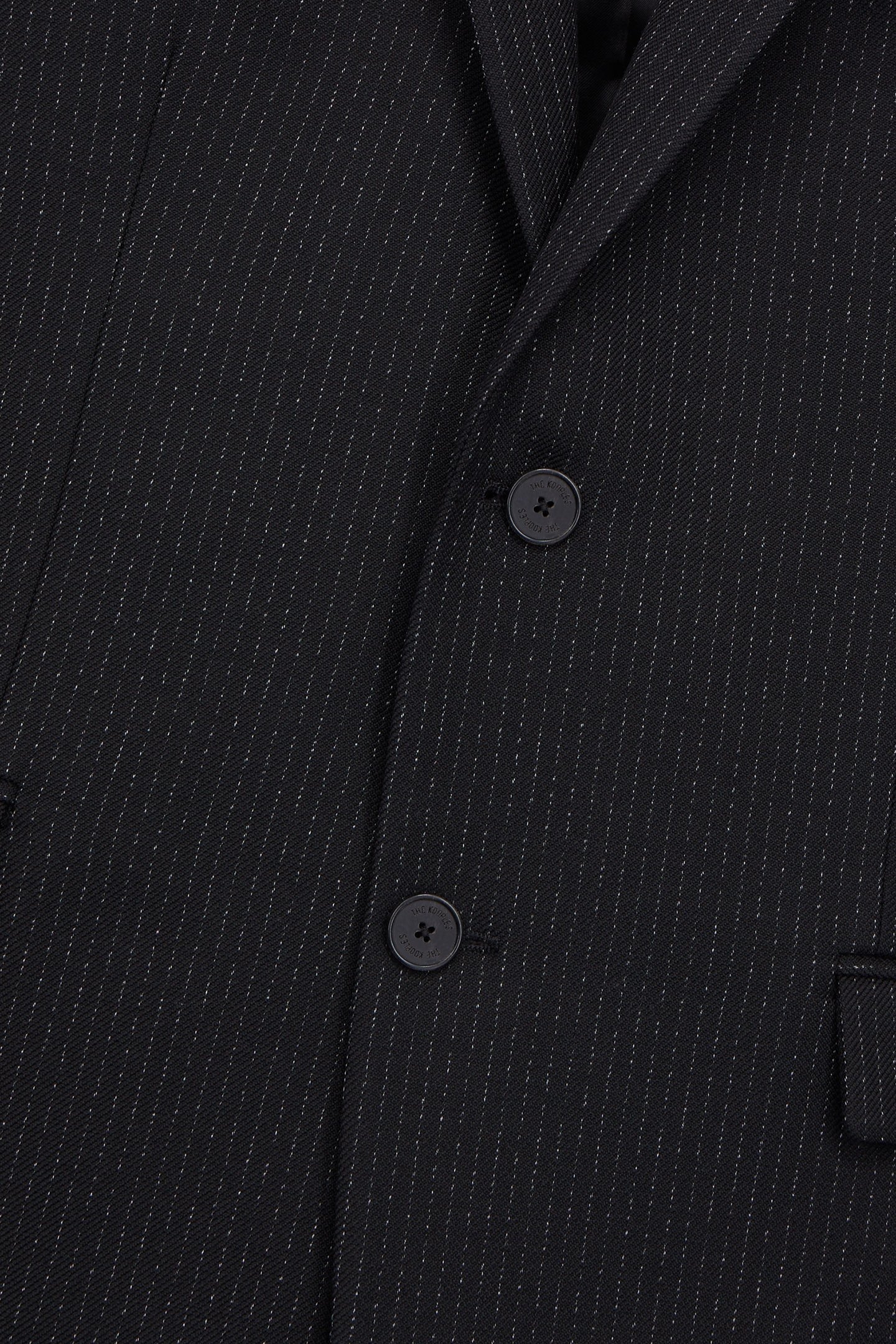 STRAIGHT-FIT STRIPED SUIT JACKET BLACK-ECRU 5