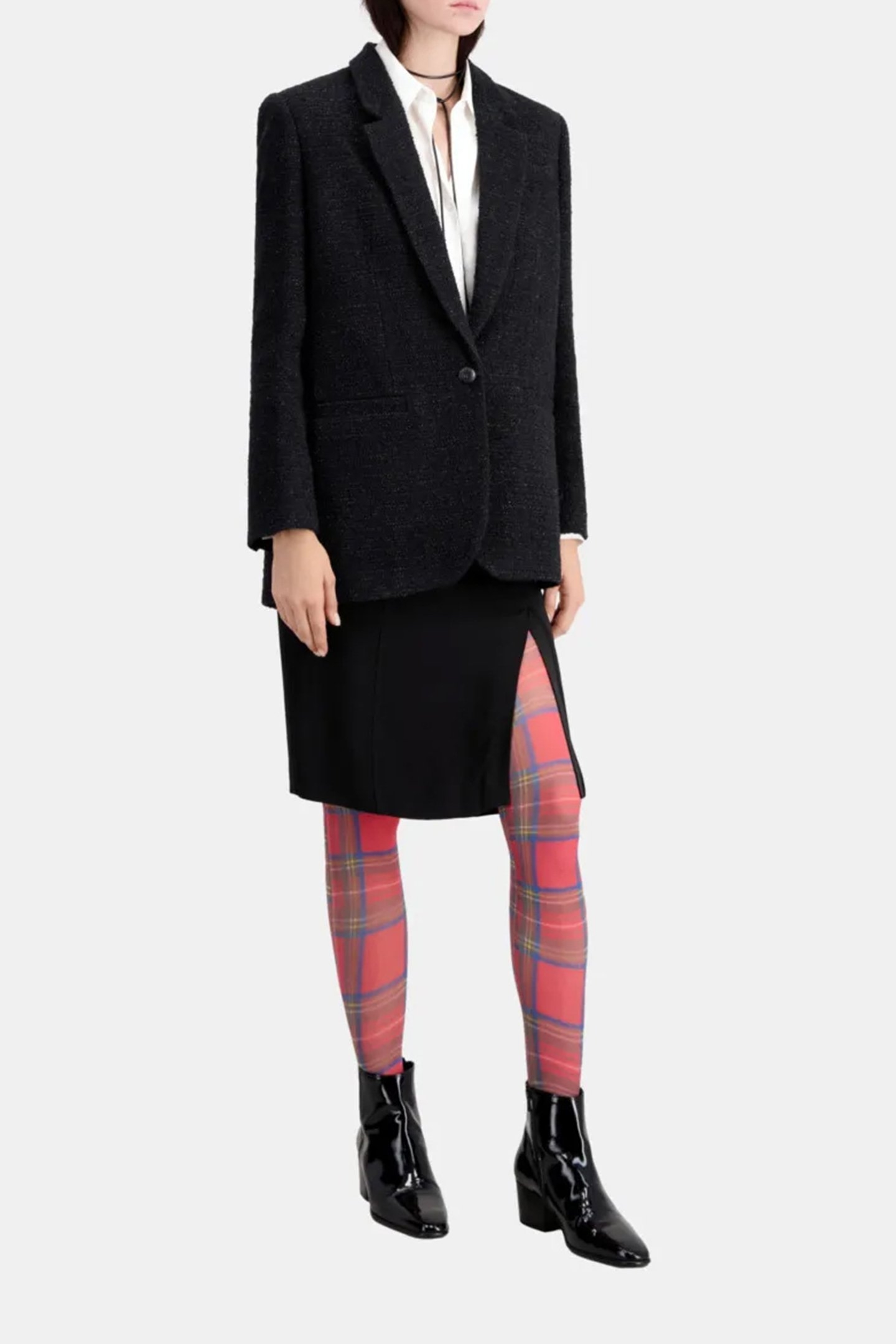 LARGE TWEED BRILLANT VESTE BLACK 2